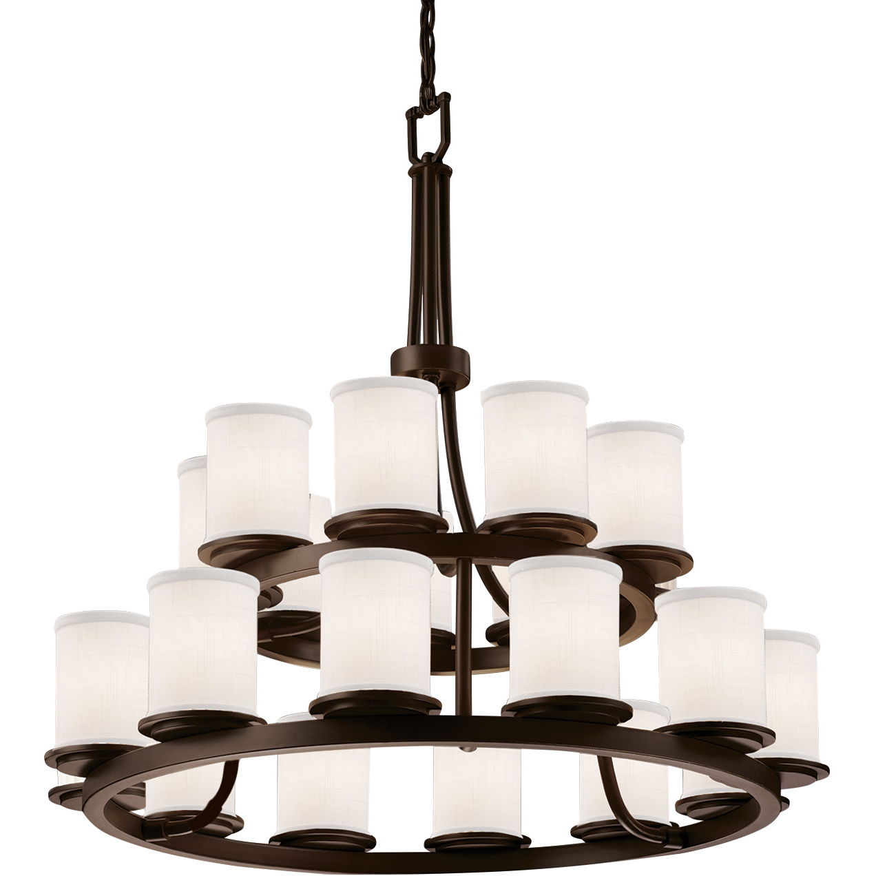 Textile LED 33 inch Dark Bronze Chandelier Ceiling Light