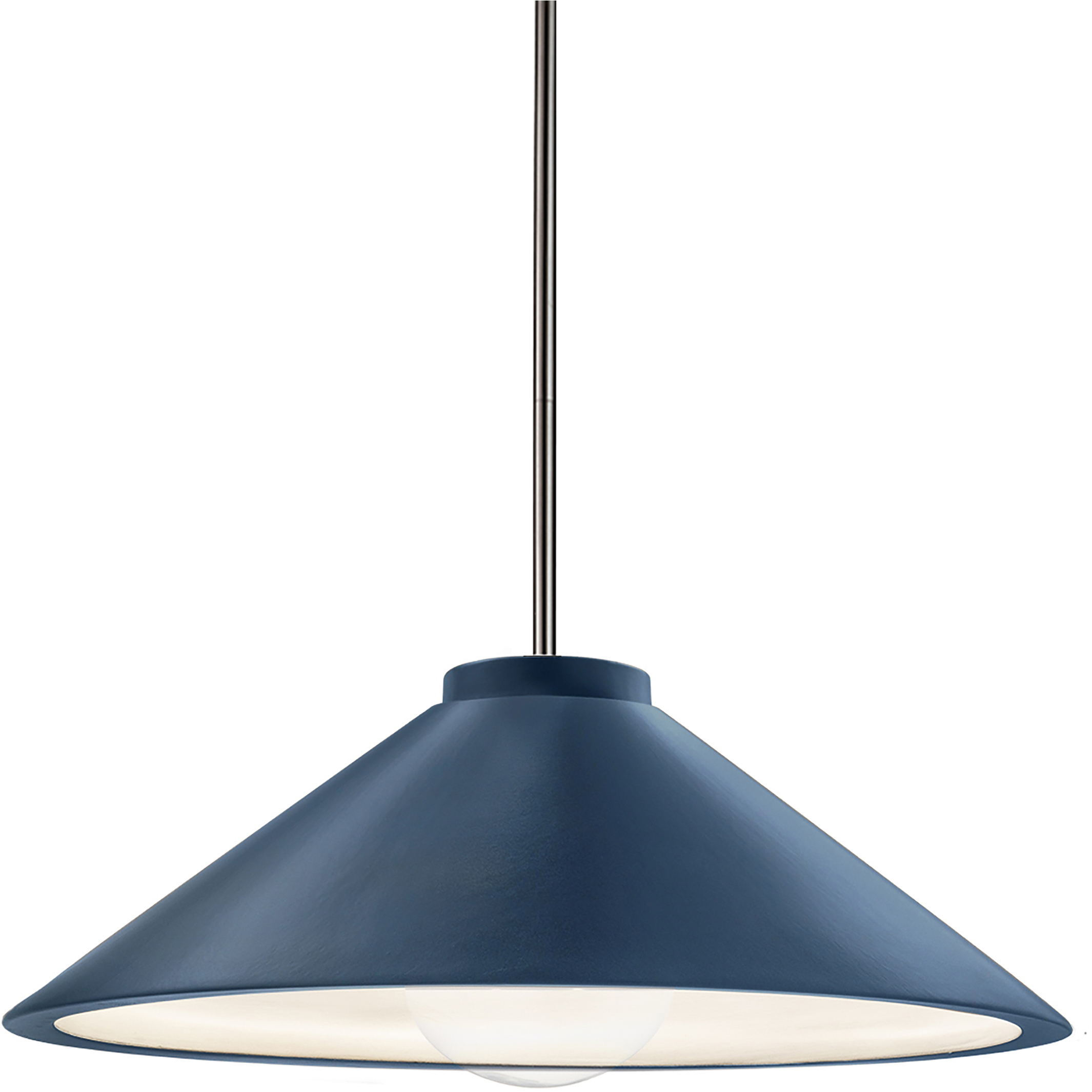 Radiance Collection - Flare 1 Light 11.75 inch Midnight Sky and Brushed Nickel Pendant Ceiling Light in Replaceable Bulb, Rigid Stem, Form+Finish+Function