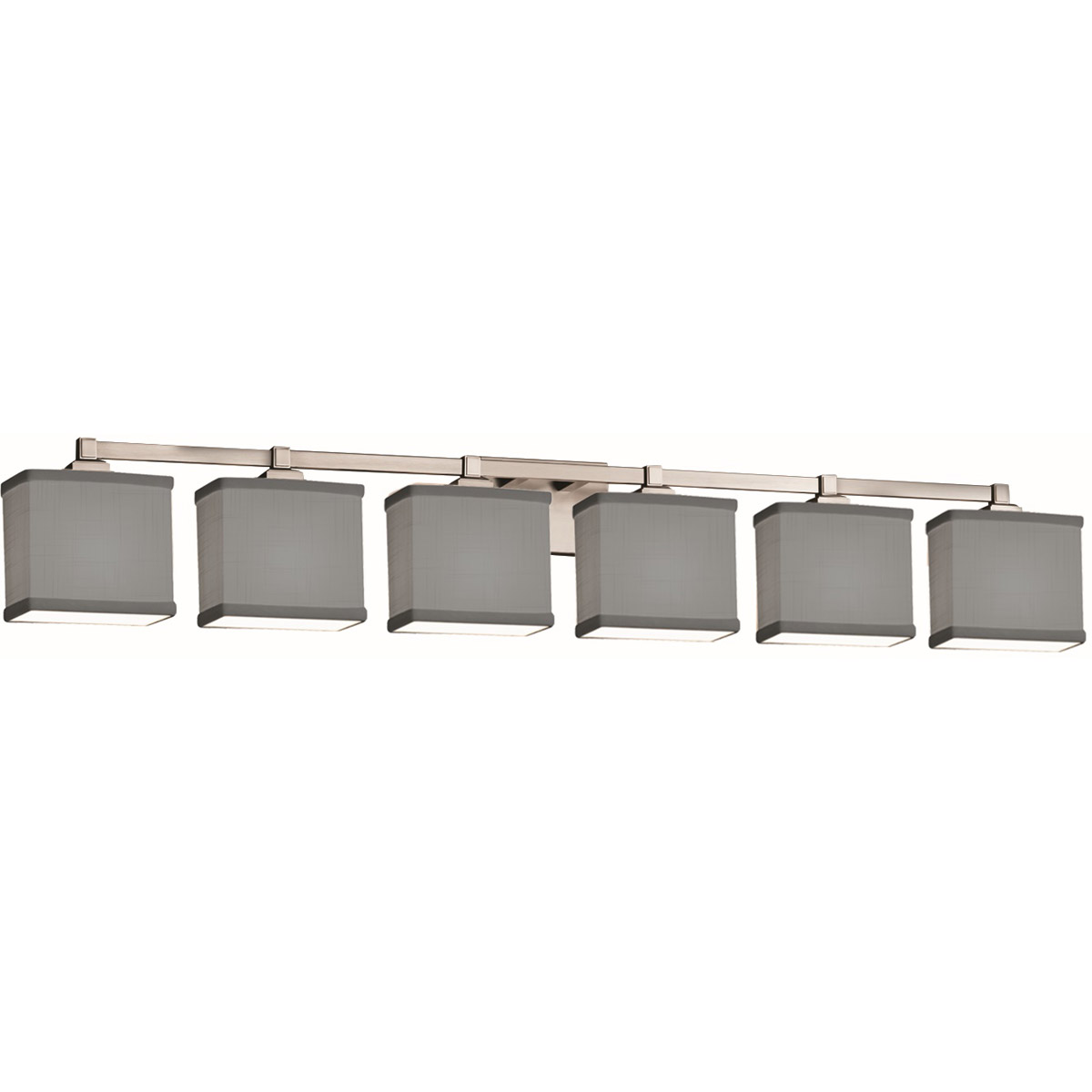 Textile 50.5 inch Polished Chrome Bath Bar Wall Light in Rectangle, Incandescent, Gray