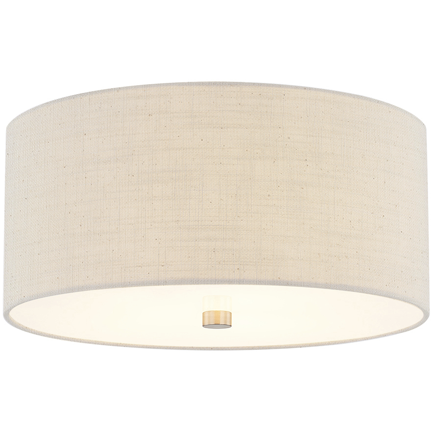 Textile Collection 3 Light 14 inch Brushed Nickel Flush Mount Ceiling Light in Cream (CandleAria), Classic Family
