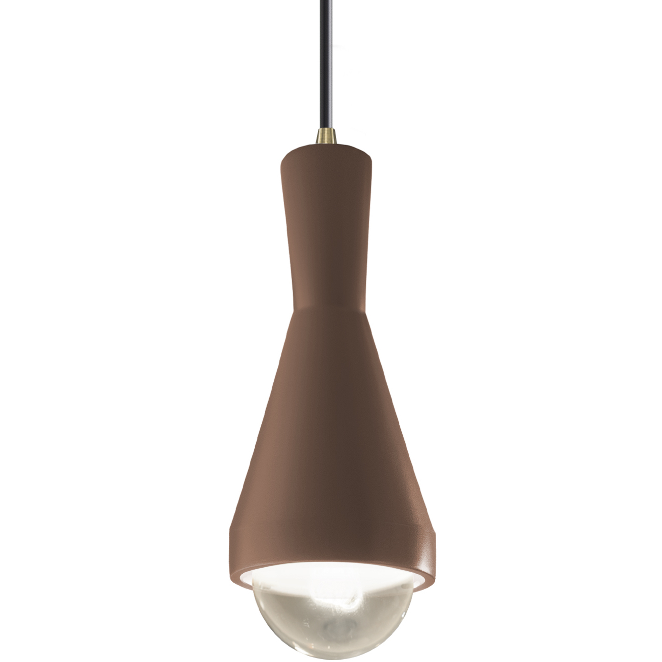 Radiance Collection - Erlen 1 Light 4.75 inch Canyon Clay and Antique Brass Pendant Ceiling Light in Replaceable Bulb, Black, Form+Finish+Function