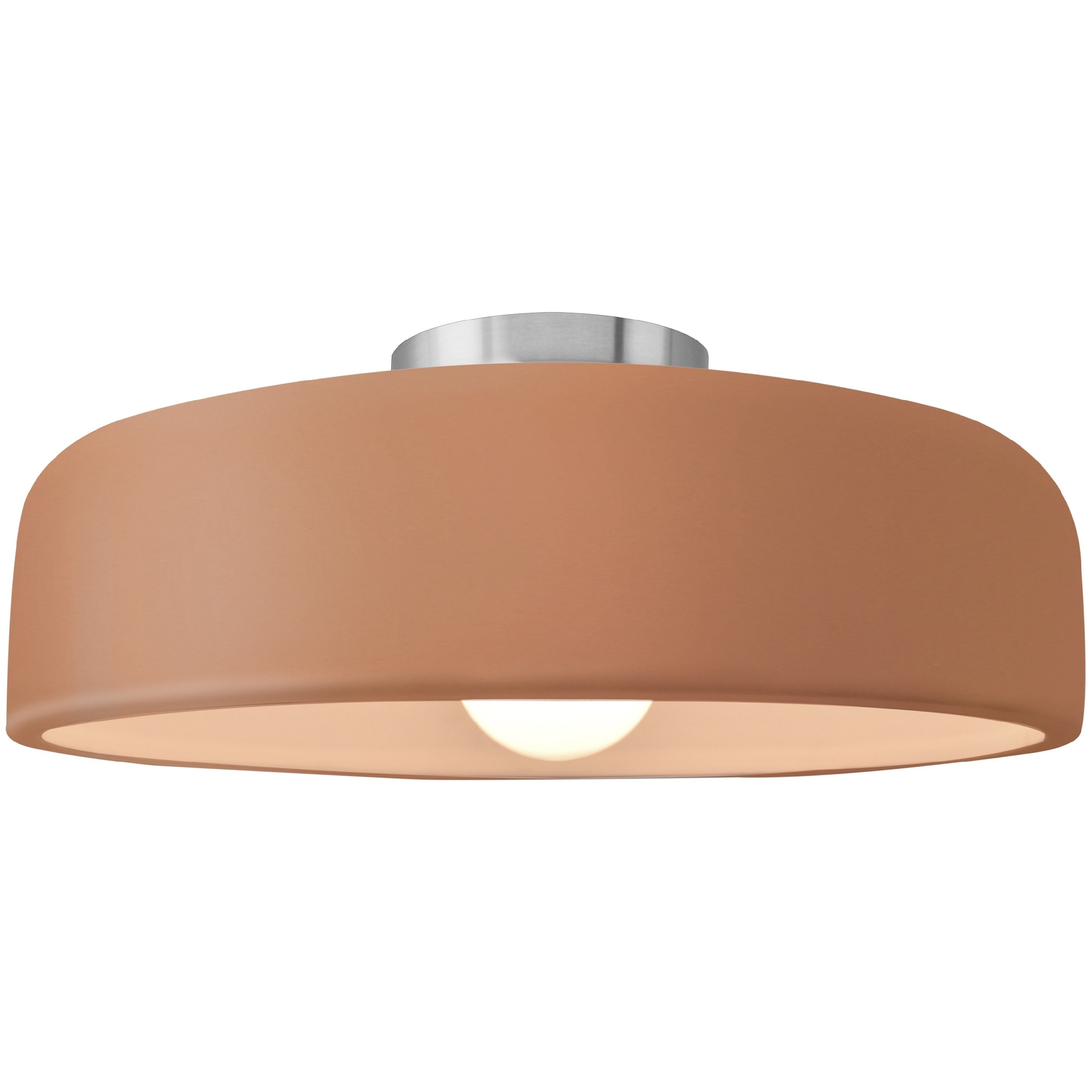 Radiance Collection - Spire LED 13 inch Adobe and Brushed Nickel Semi-Flush Ceiling Light in Dedicated LED, 13W x 6H, Form+Finish+Function
