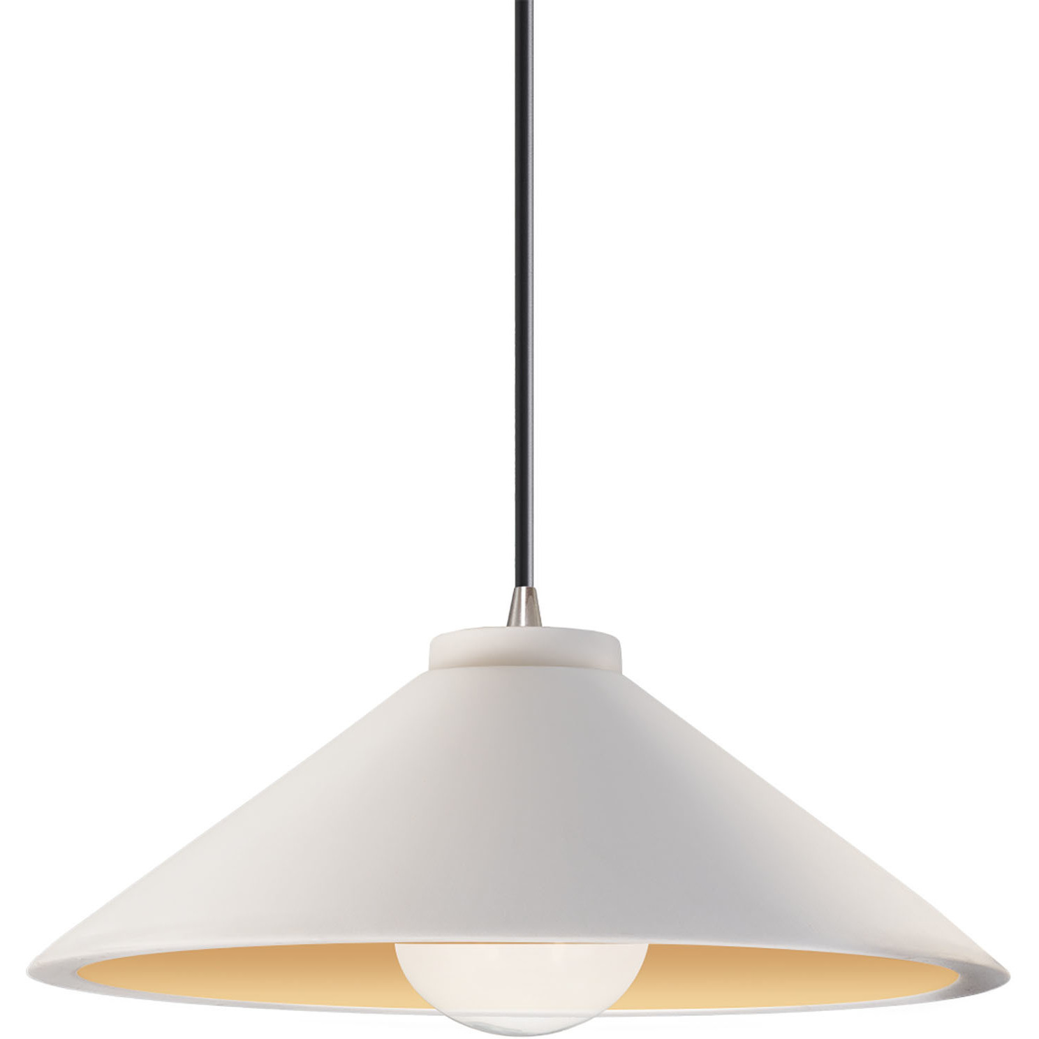 Radiance Collection - Flare 1 Light 11.75 inch Matte White/Champagne Gold and Brushed Nickel Pendant Ceiling Light in Replaceable Bulb, Black, Form+Finish+Function