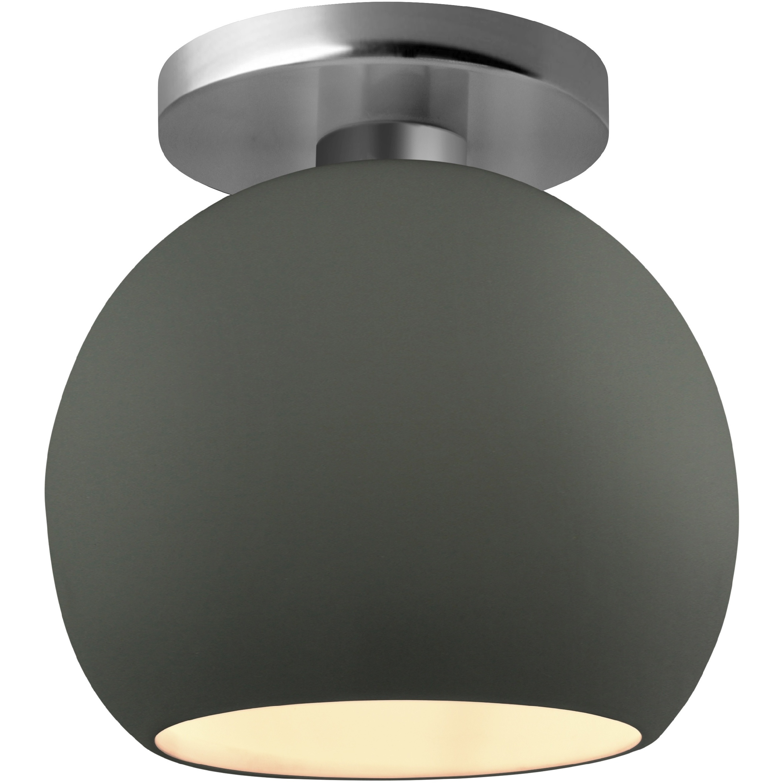 Radiance 1 Light 10 inch Pewter Green and Brushed Nickel Semi Flush Ceiling Light