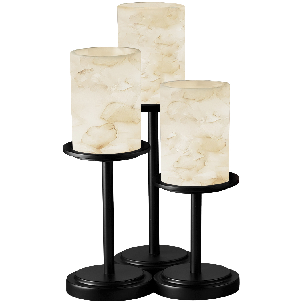 Alabaster Rocks 16 inch 27 watt Matte Black Table Lamp Portable Light in 2100 Lm LED