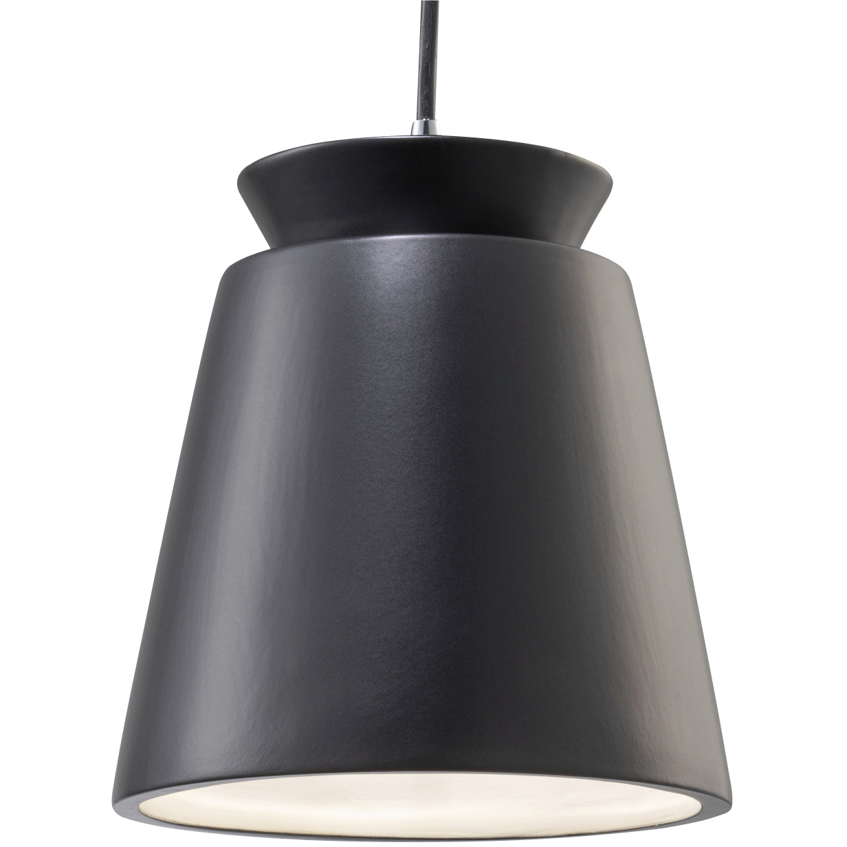 Radiance Collection - Trapezoid 1 Light 7.75 inch Carbon Matte Black and Polished Chrome Pendant Ceiling Light in Replaceable Bulb, Form+Finish+Function