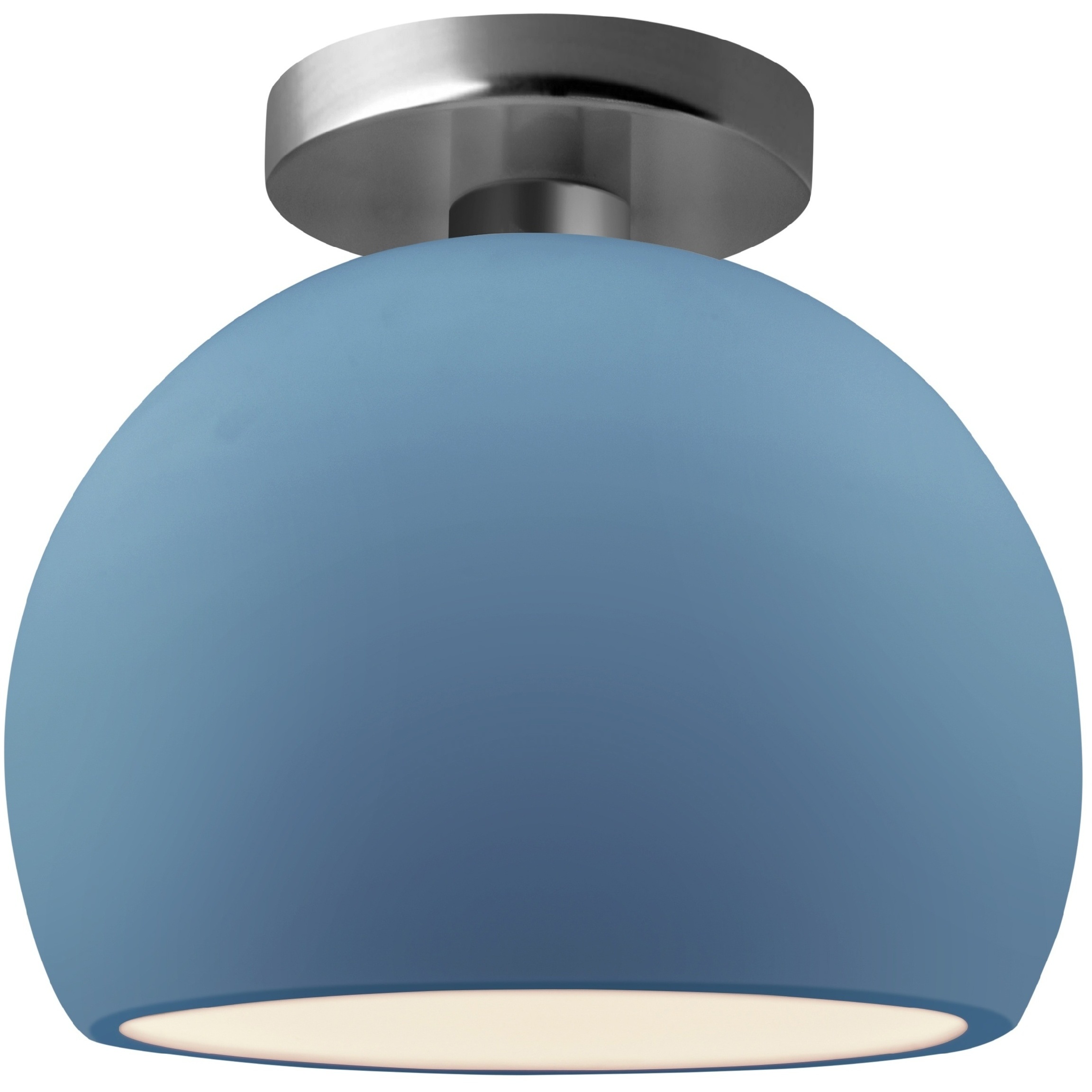 Radiance LED 7 inch Sky Blue and Brushed Nickel Semi Flush Ceiling Light