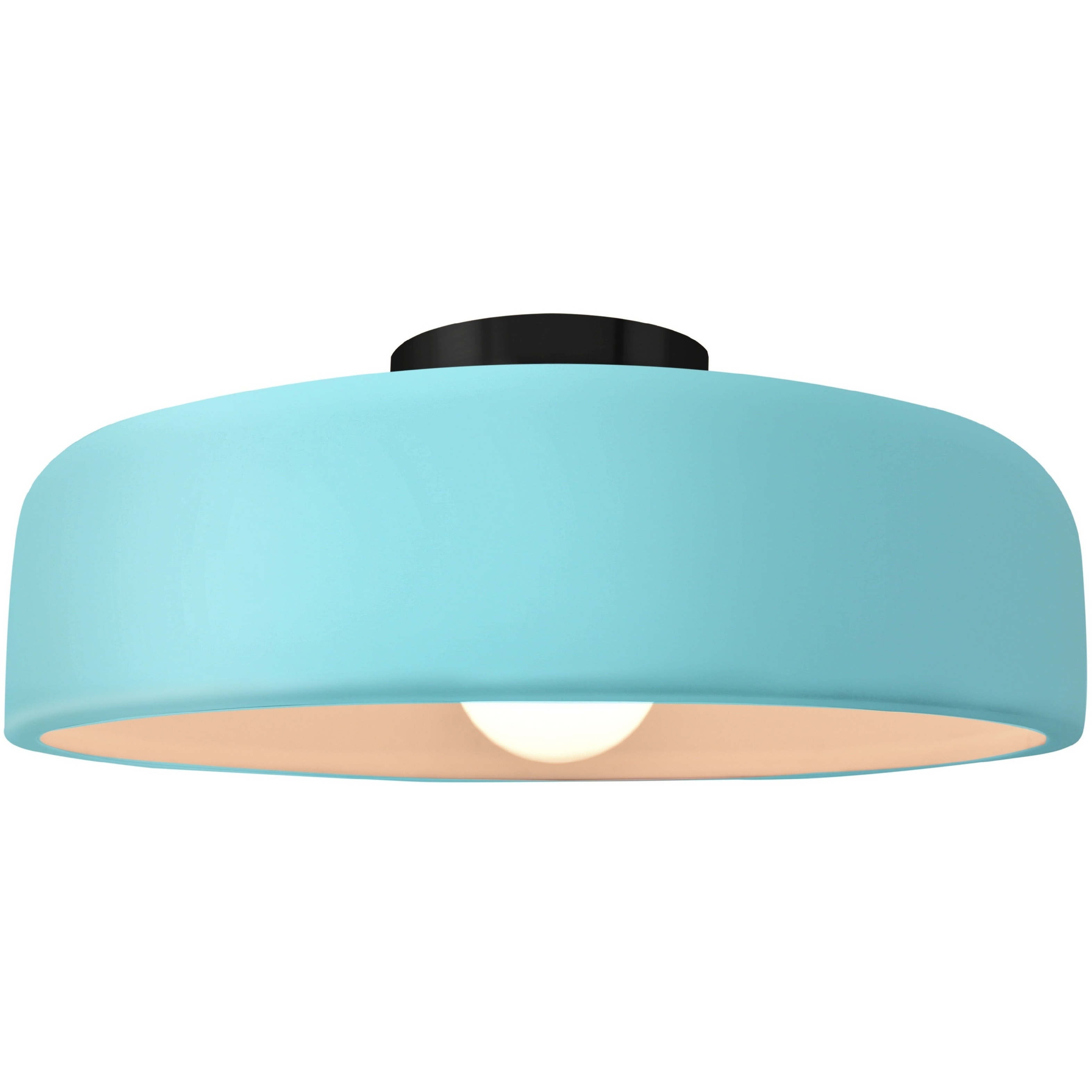 Radiance Collection - Spire 1 Light 16 inch Reflecting Pool and Matte Black Semi-Flush Ceiling Light in Replaceable Bulb, 16W x 6.5H, Form+Finish+Function