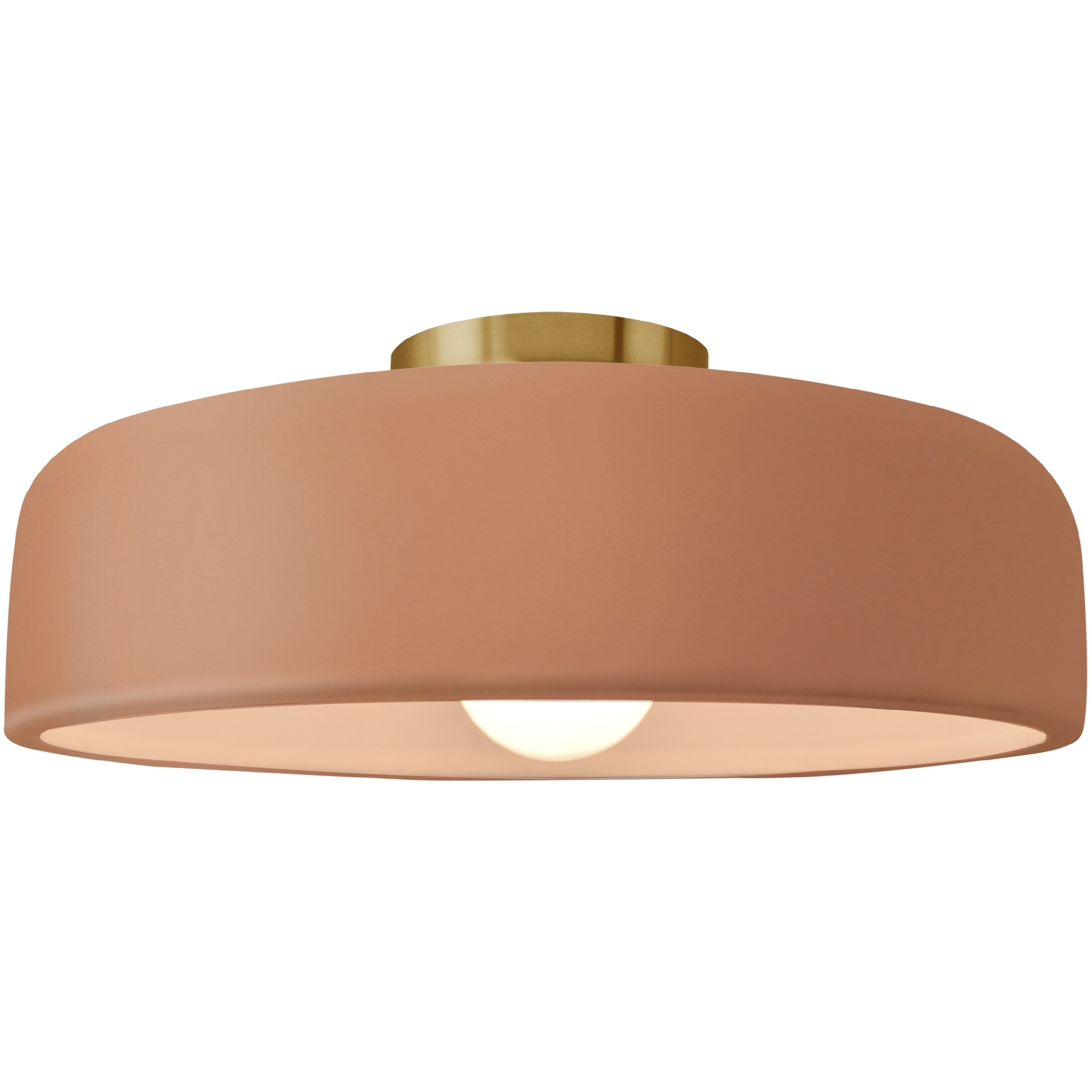Radiance Collection - Spire LED 16 inch Adobe and Brushed Brass Semi-Flush Ceiling Light in Dedicated LED, 16W x 6.5H, Form+Finish+Function
