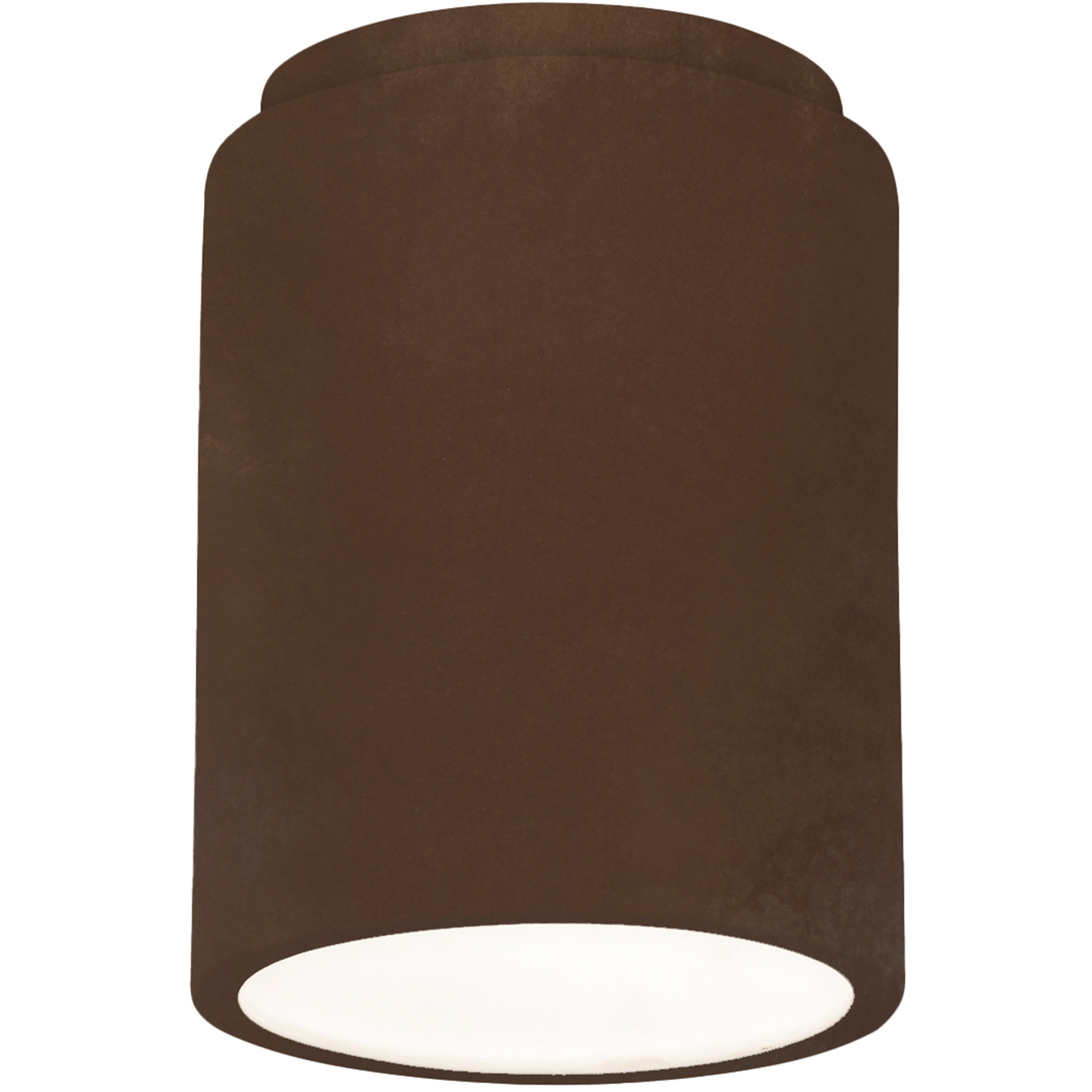 Radiance Cylinder LED 6.5 inch Real Rust Flush-Mount Ceiling Light