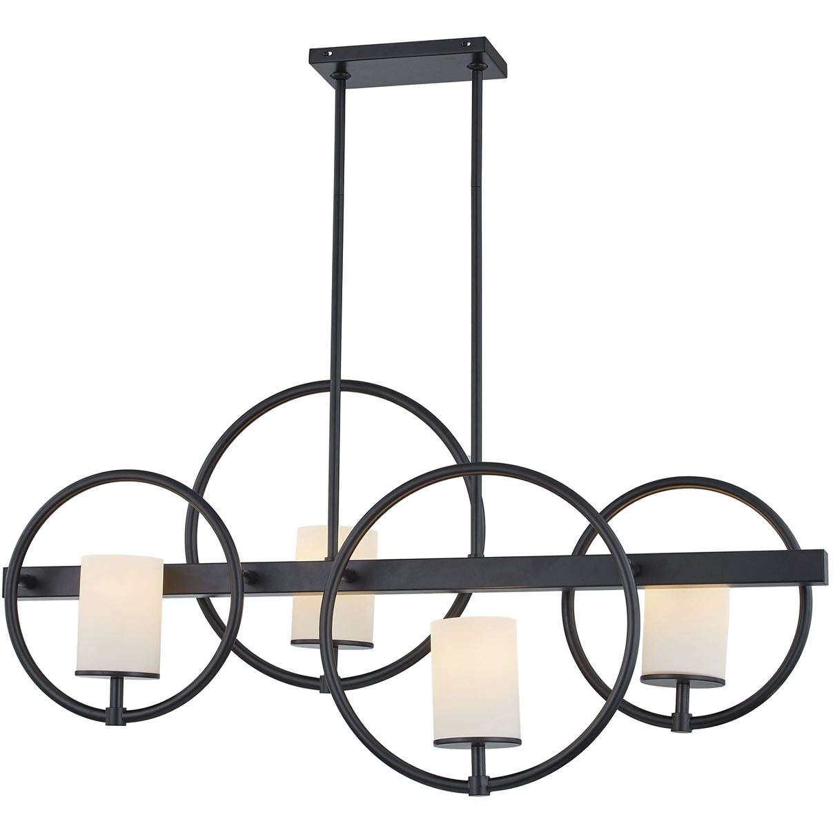 Justice Design FSN-4370-OPAL-MBLK Cirque 4 Light 10 inch