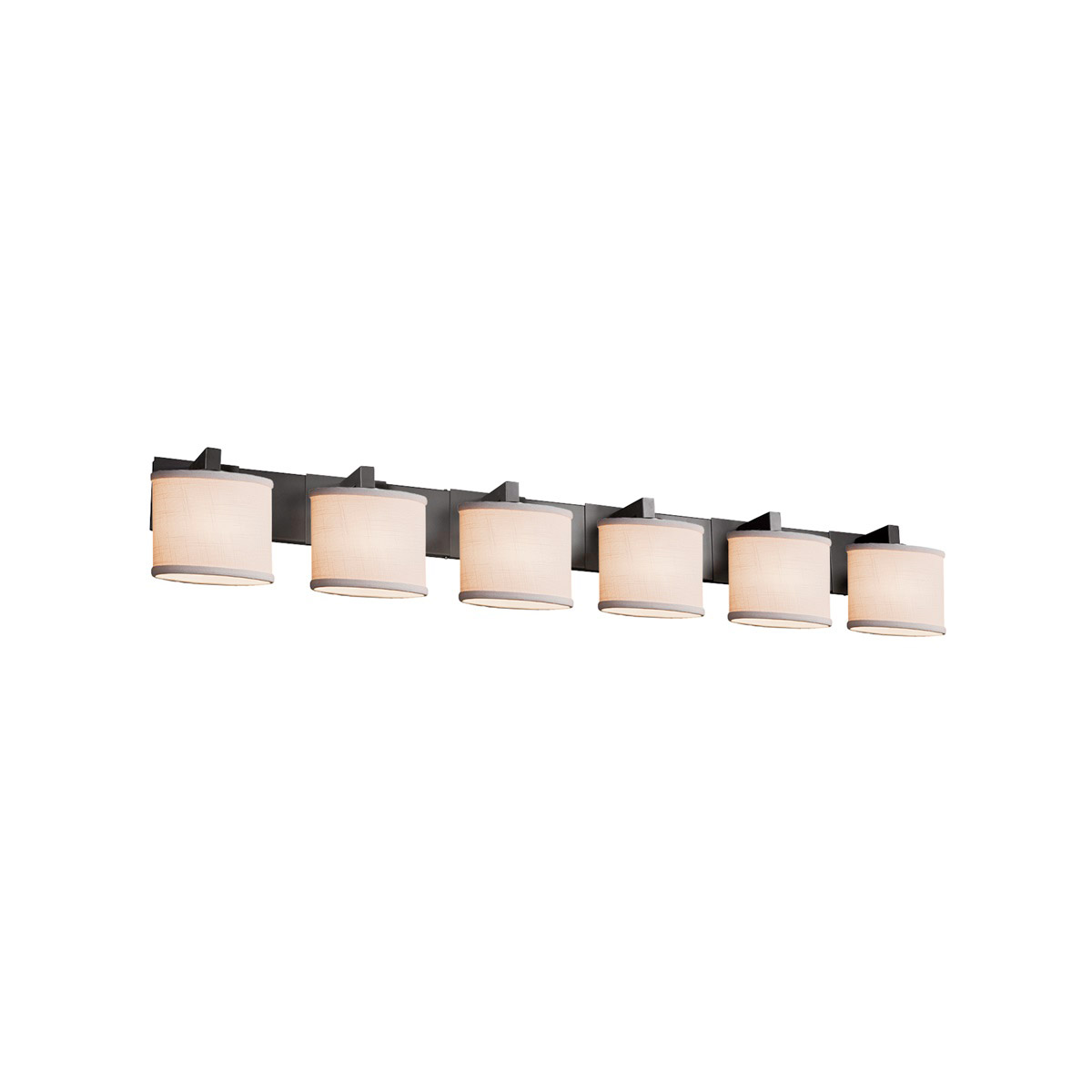 Textile 6 Light 55.5 inch Polished Chrome Vanity Light Wall Light in Cream, Rectangle, Incandescent