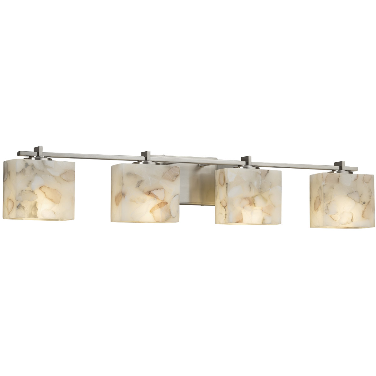 Alabaster Rocks 4 Light 34.25 inch Polished Chrome Vanity Light Wall Light in LED, Square with Flat Rim