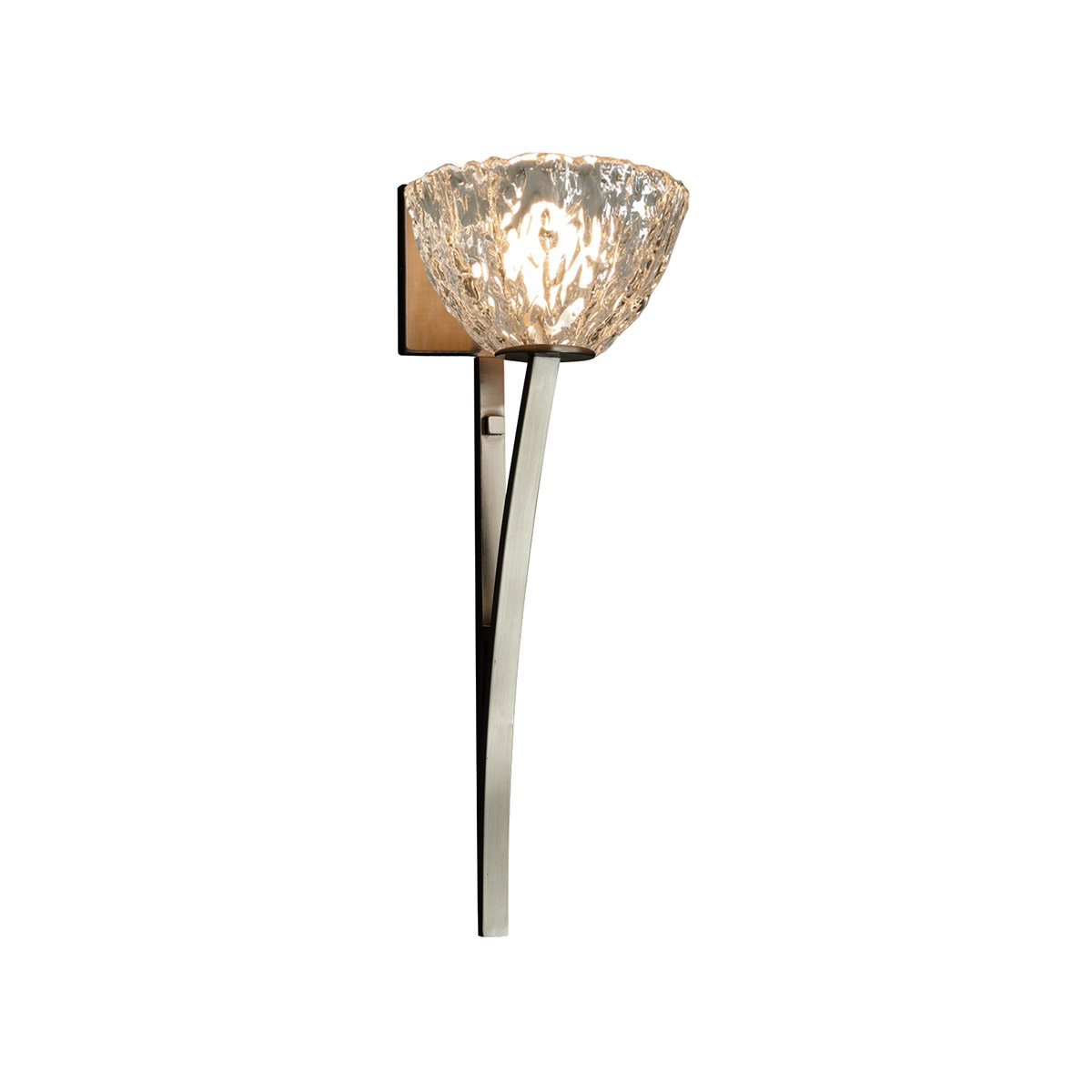 Veneto Luce Sabre 1 Light 5 inch Brushed Nickel Wall Sconce Wall Light in Clear Textured (Veneto Luce), Bowl with Rippled Rim, Incandescent
