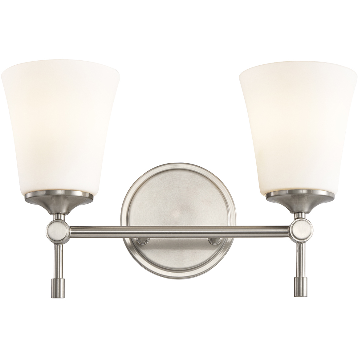 Fusion Collection - Tulsi Family 2 Light 15 inch Brushed Nickel and Opal Bath Bar Wall Light, EVOLV