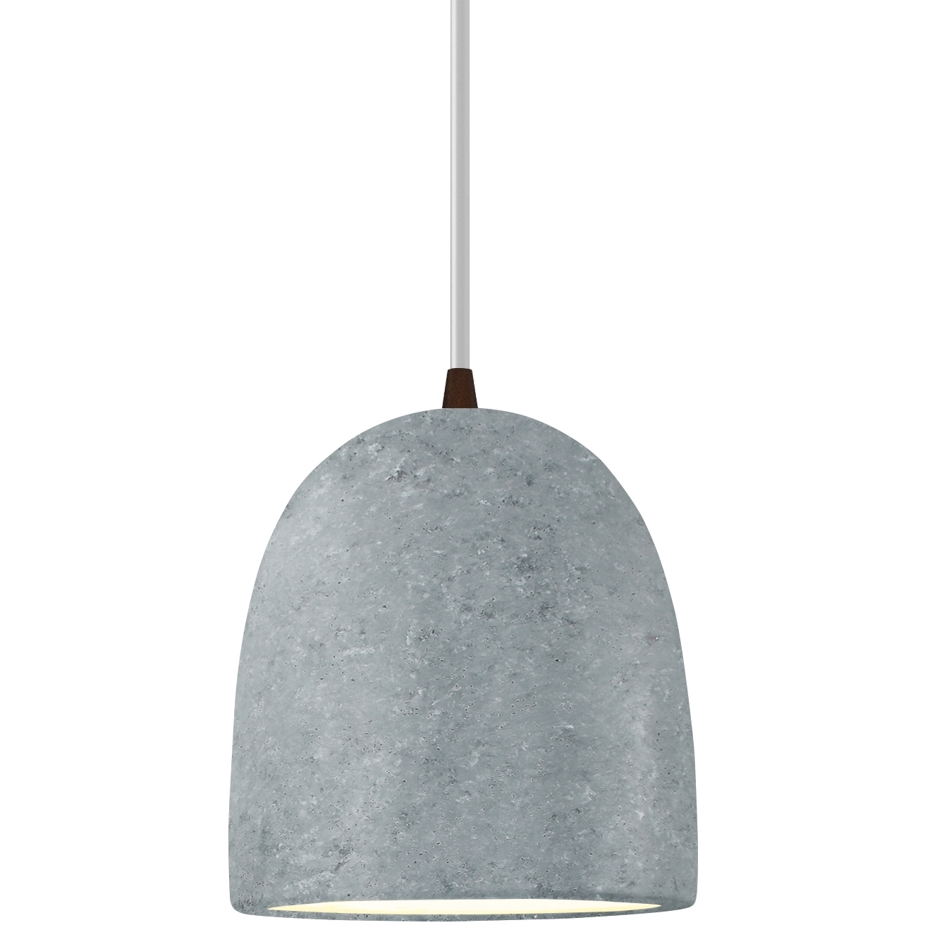 Radiance Collection - Bell Single Drop Pendant in Dark Bronze, Replaceable Bulb, Concrete, White, Form+Finish+Function