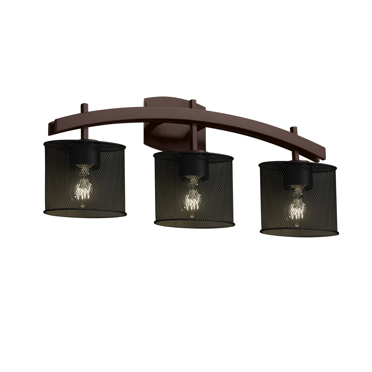 Archway 3 Light 25.5 inch Brushed Nickel Bath Light Wall Light in Cylinder with Flat Rim
