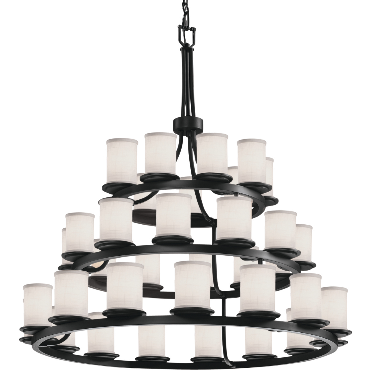 Textile 36 Light 42 inch Matte Black Chandelier Ceiling Light, Choices