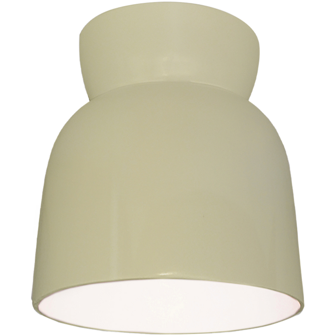 Radiance Collection - Hourglass 1 Light 7.5 inch Vanilla (Gloss) Flush-Mount Ceiling Light in Replaceable Bulb, Vanilla Gloss, Form+Finish+Function