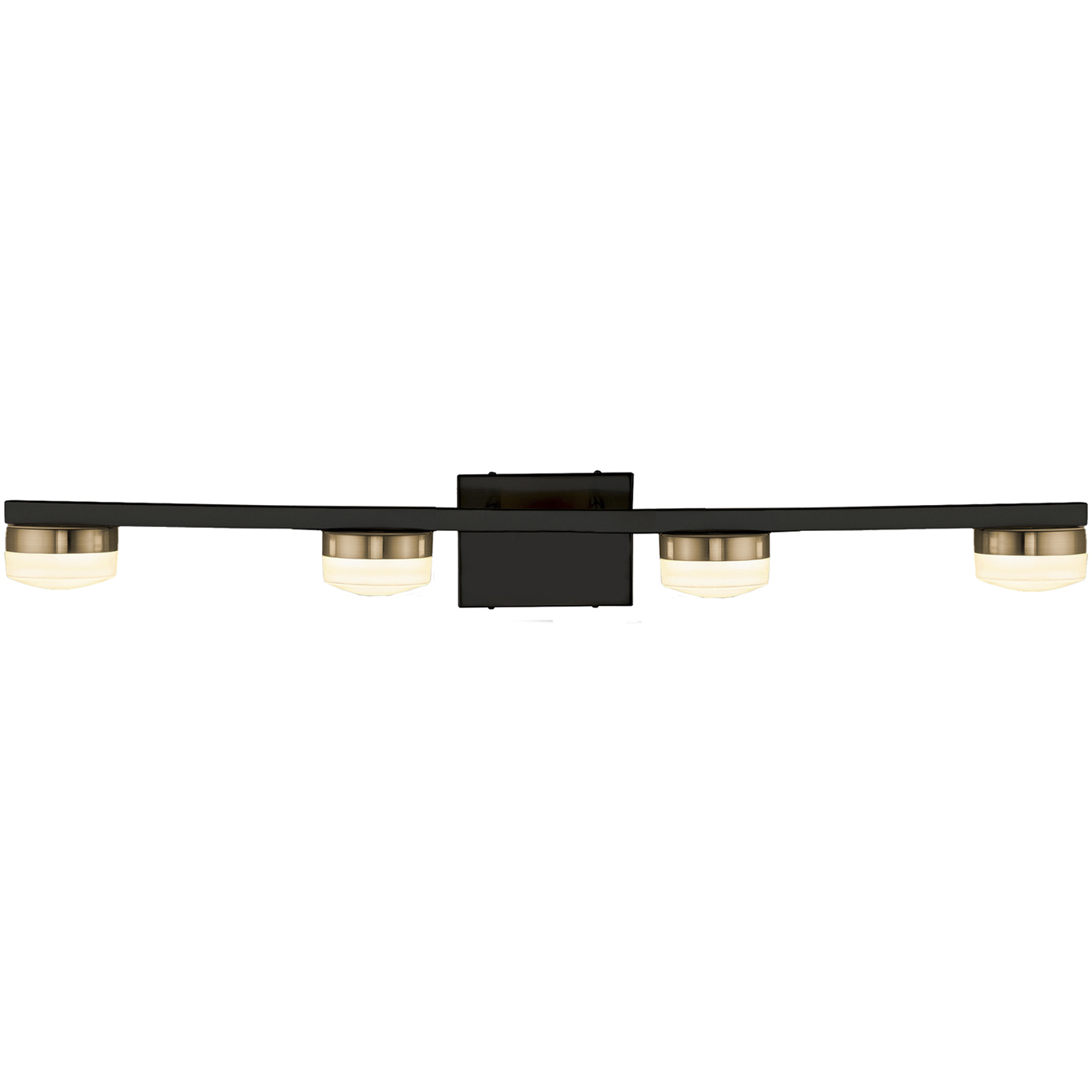Puck LED 33 inch Matte Black with Brass Accents Bath Bar Wall Light