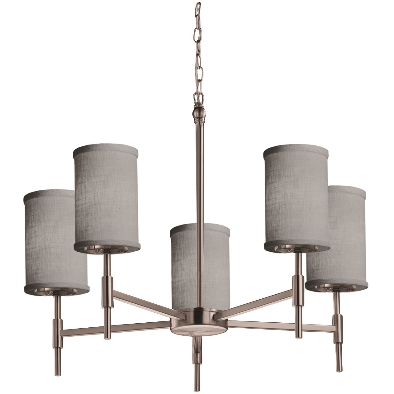 Textile 5 Light 24 inch Brushed Nickel Chandelier Ceiling Light, Union Family, Choices