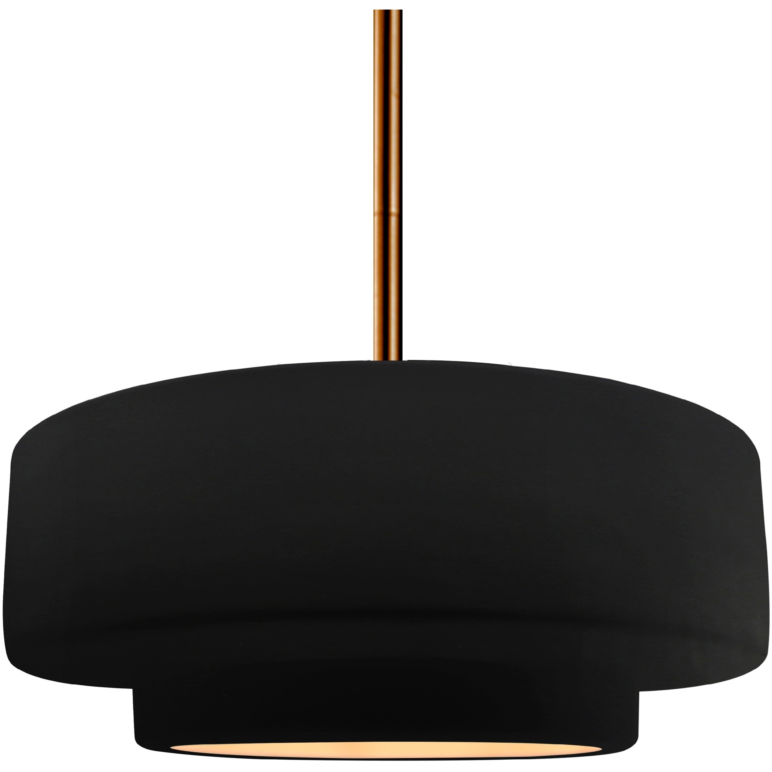 Radiance Collection - Tier Pendant Ceiling Light in Brushed Brass, Black Cord, Replaceable Bulb, Carbon Matte Black/Champagne Gold, 14.5W x 5.25H, Form+Finish+Function
