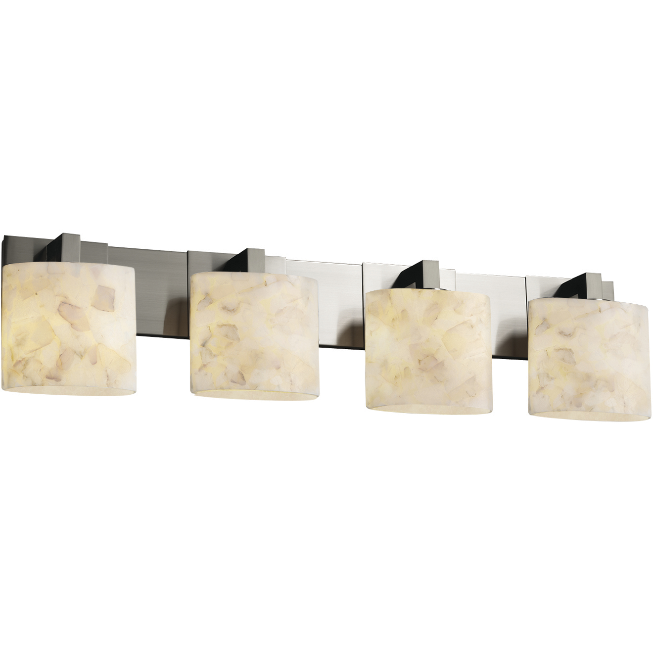 Alabaster Rocks 4 Light 35.25 inch Brushed Nickel Bath Bar Wall Light in Round Flared, Incandescent