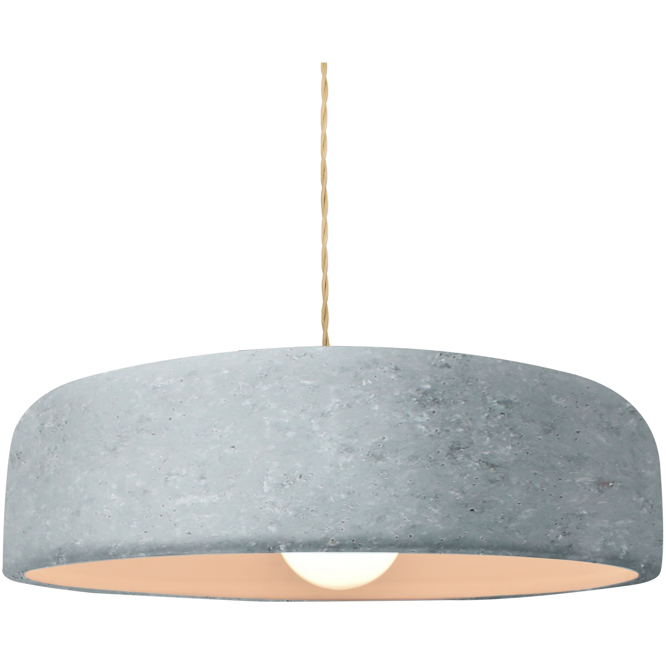 Radiance Collection - Spire Pendant Ceiling Light in Brushed Nickel, Dedicated LED, Beige Twist Cord, Concrete, 16W x 4.5H, Form+Finish+Function