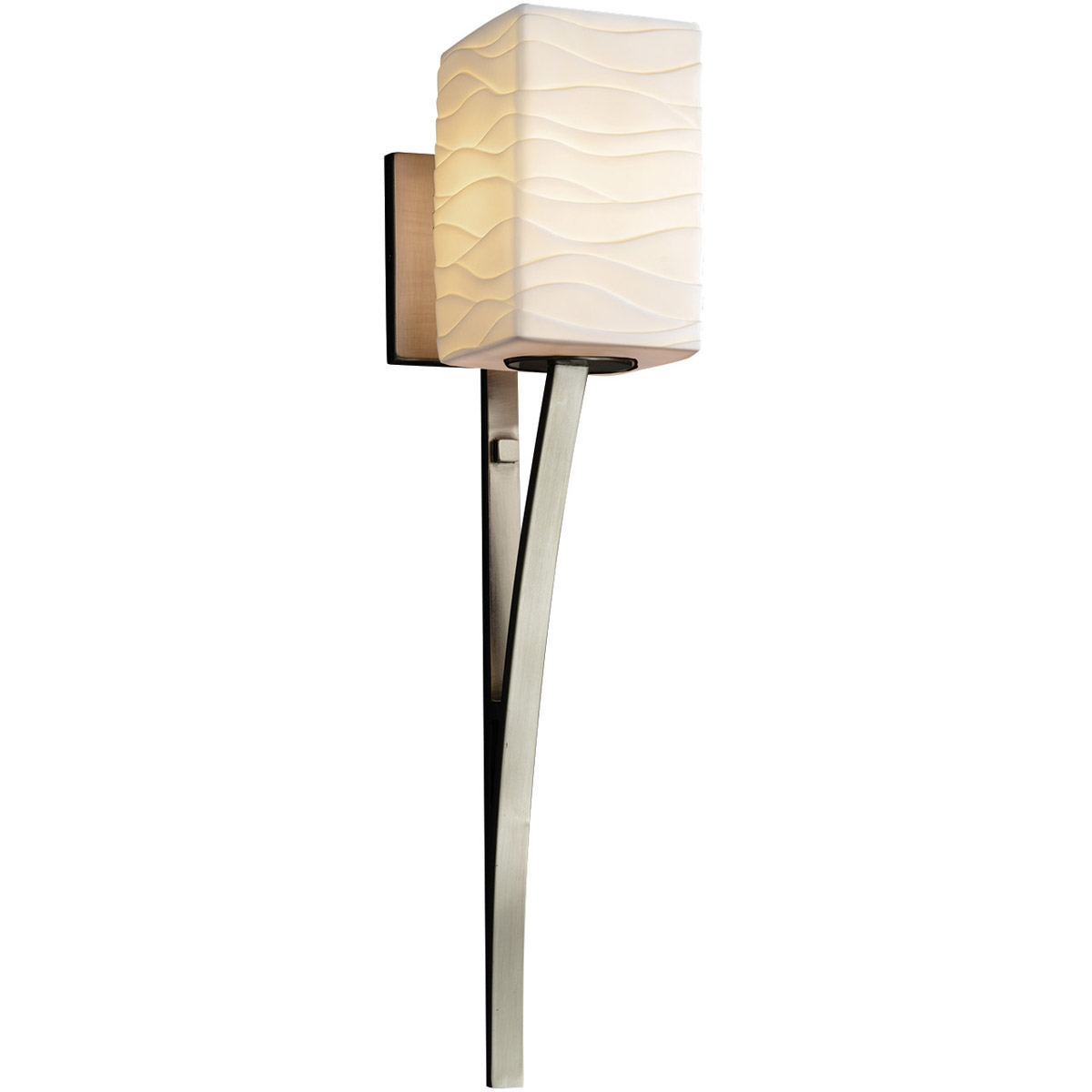 Limoges Collection 1 Light 5 inch Brushed Nickel Wall Sconce Wall Light in Waves, Square with Flat Rim, Incandescent