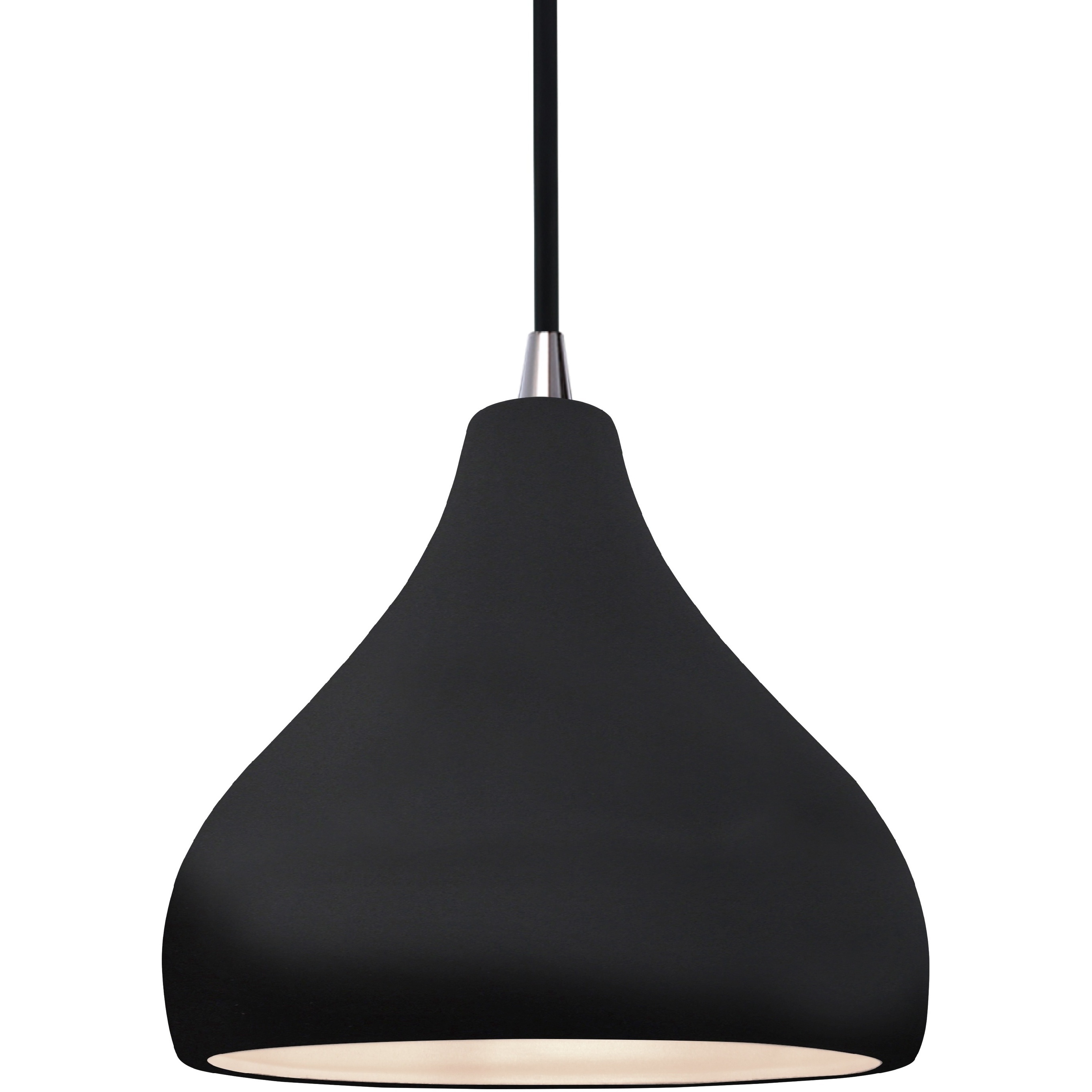Radiance 1 Light 8 inch Gloss Black and Brushed Nickel Pendant Ceiling Light
