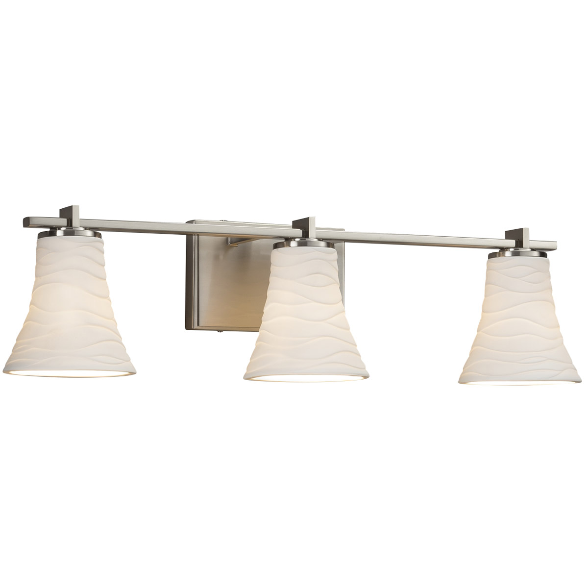 Limoges LED 24 inch Matte Black Vanity Light Wall Light in 2100 Lm LED, Pleats, Cylinder with Flat Rim
