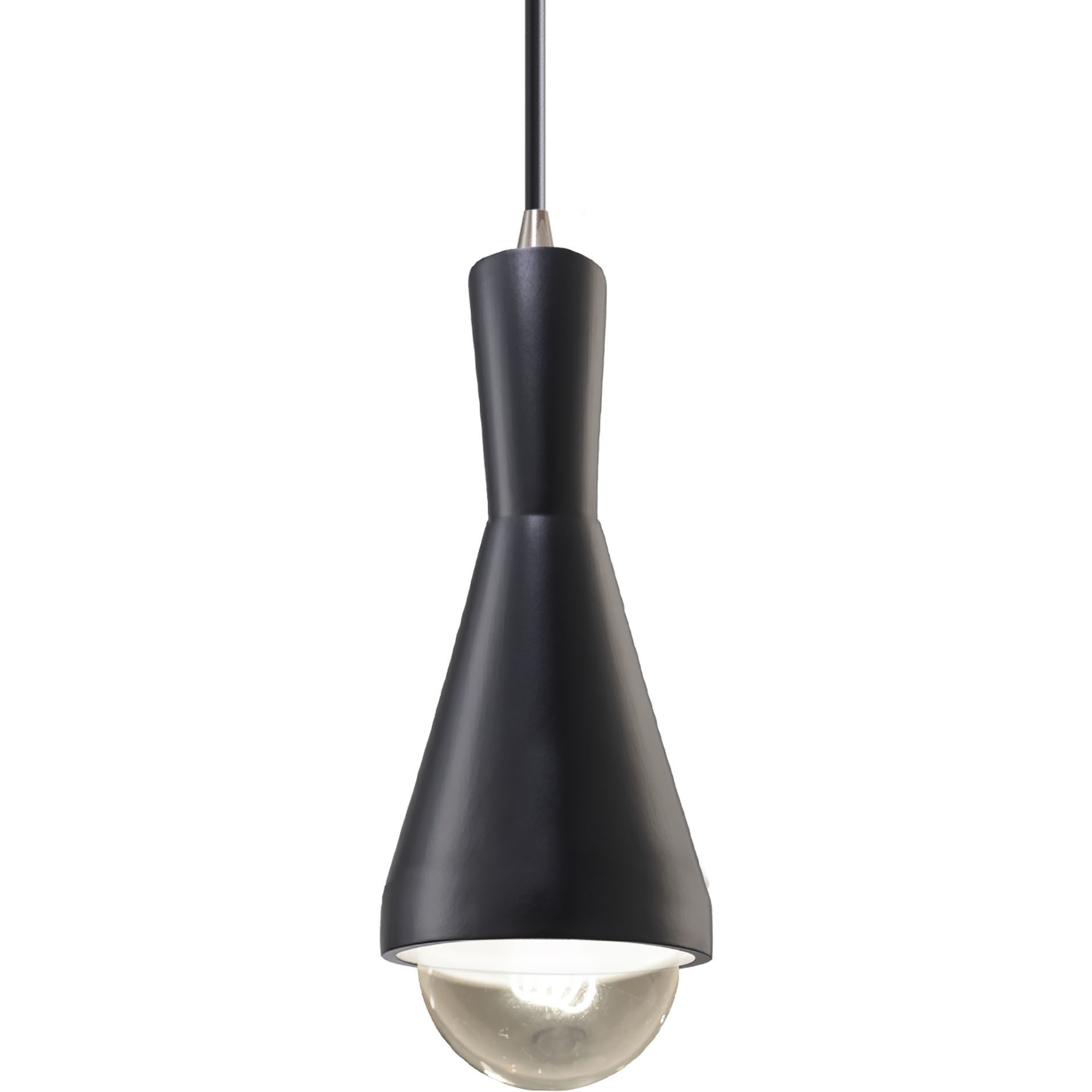 Radiance Collection - Erlen LED 4.75 inch Carbon Matte Black and Brushed Nickel Pendant Ceiling Light in Dedicated LED, Form+Finish+Function