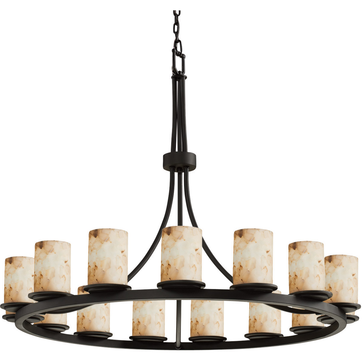LUMINUS ルミナスLM CERAMIC & BLACK SLICK Zevni Modern Chandelier Lights, 1-Light 24W Ring Integrated
