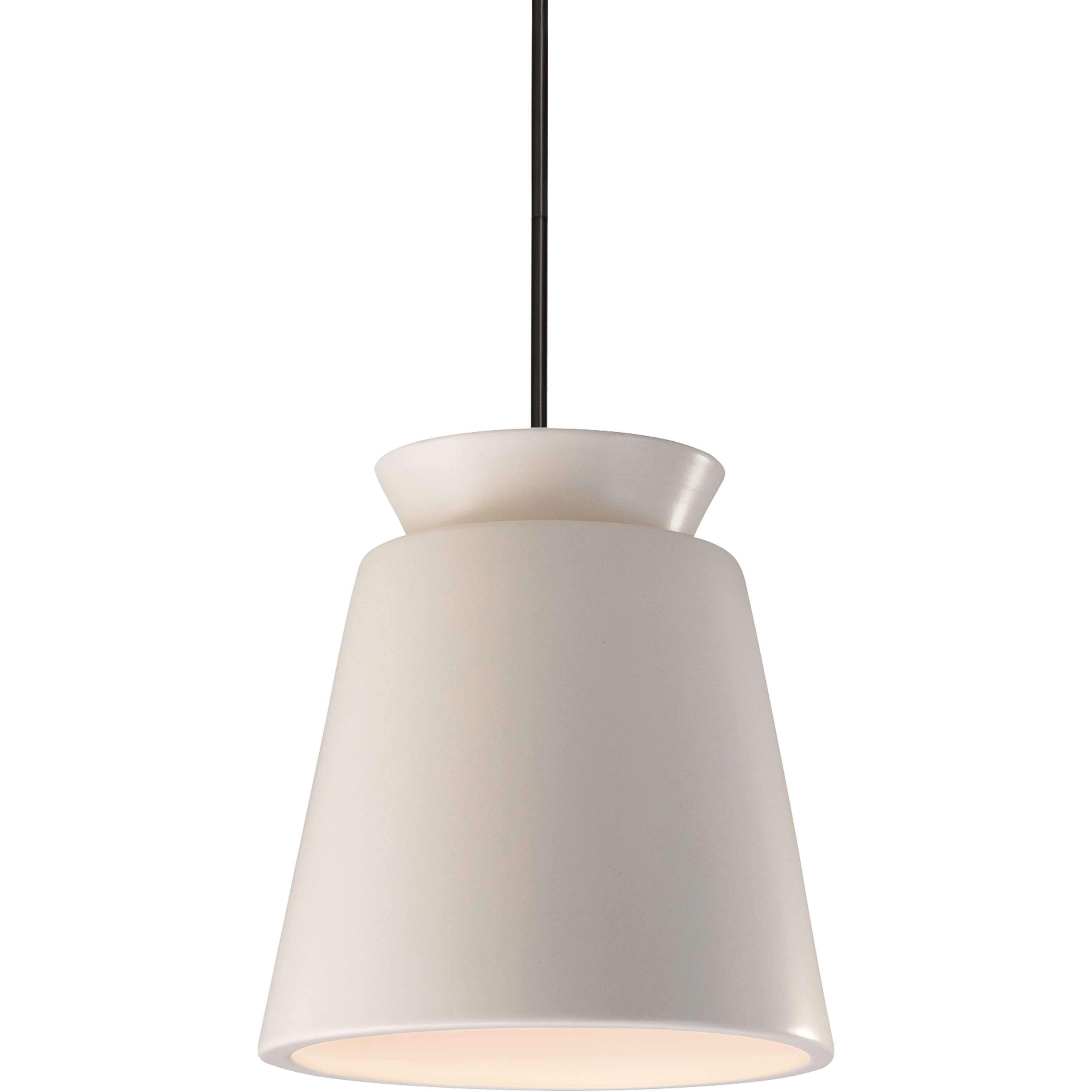 Radiance Collection - Trapezoid 1 Light 7.75 inch Matte Black and Matte White Pendant Ceiling Light in Replaceable Bulb, Form+Finish+Function