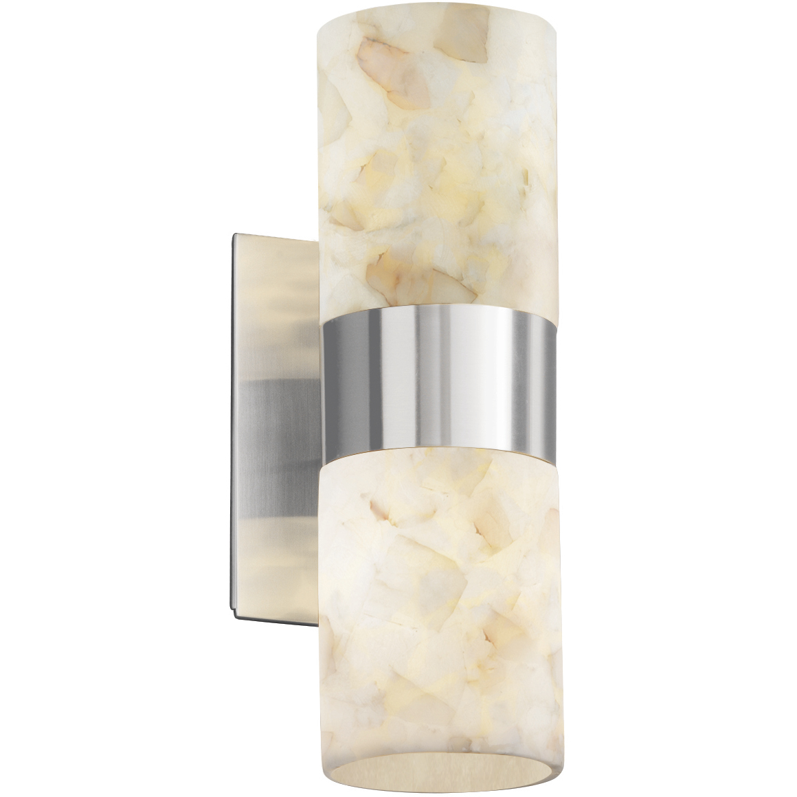 Alabaster Rocks LED 5 inch Brushed Nickel Wall Sconce Wall Light in 1400 Lm LED, Dakota