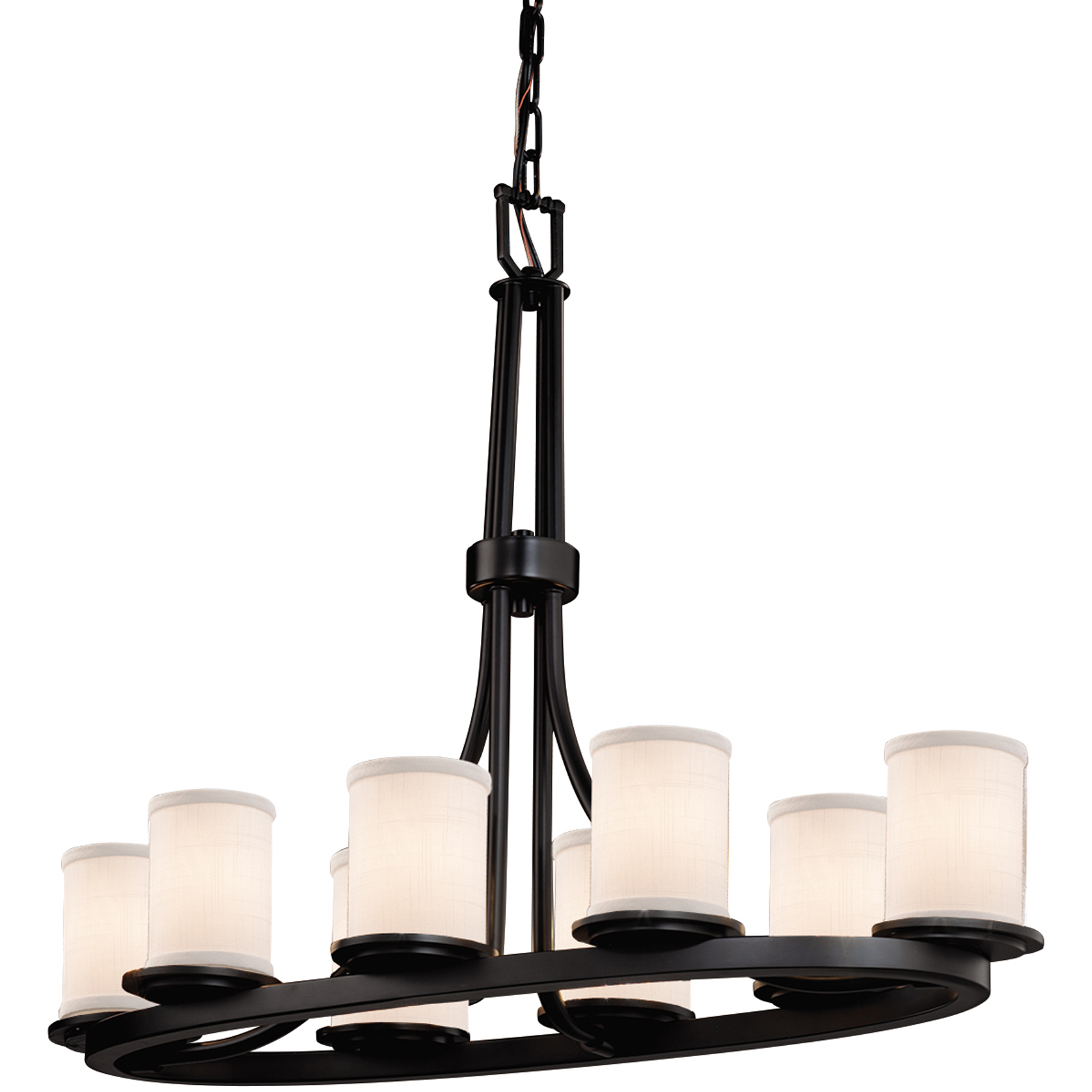 Textile LED 16 inch Dark Bronze Chandelier Ceiling Light