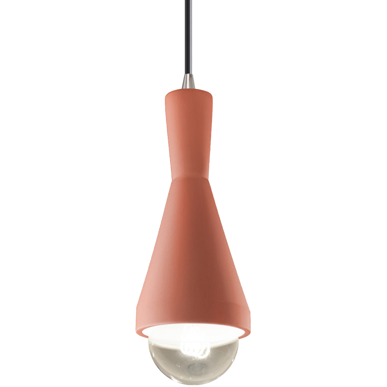 Radiance Collection - Erlen 1 Light 4.75 inch Gloss Blush and Brushed Nickel Pendant Ceiling Light in Replaceable Bulb, Black, Form+Finish+Function