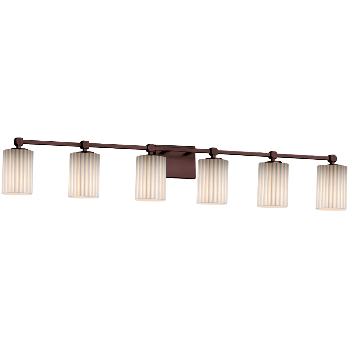 Limoges LED 48.5 inch Brushed Nickel Vanity Light Wall Light in 4200 Lm LED, Bamboo, Cylinder with Flat Rim