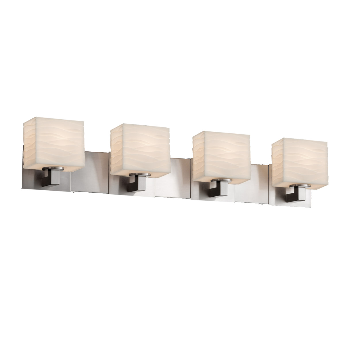 Porcelina 4 Light 35.25 inch Matte Black Vanity Light Wall Light in Waterfall, Incandescent