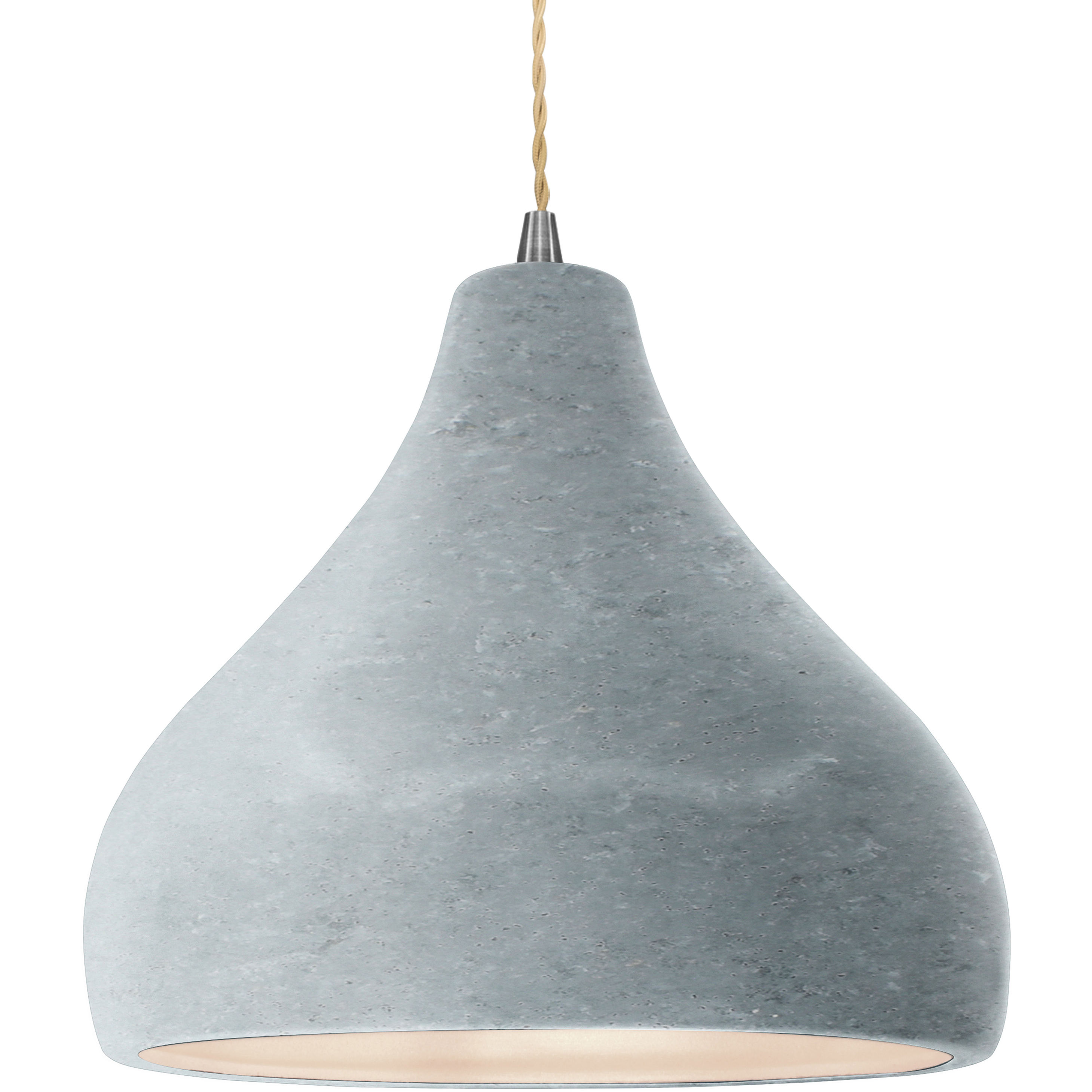 Radiance 1 Light 13.5 inch Brushed Nickel and Concrete Pendant Ceiling Light