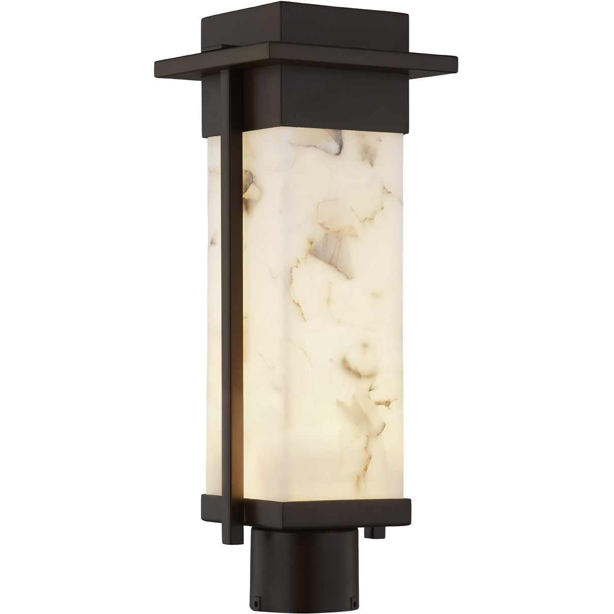 Alabaster Rocks LED 18 inch Matte Black Outdoor Post Light