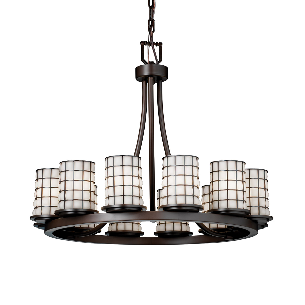 Wire Glass 12 Light 28 inch Dark Bronze Chandelier Ceiling Light in Swirl with Clear Bubbles, 8400 Lm LED