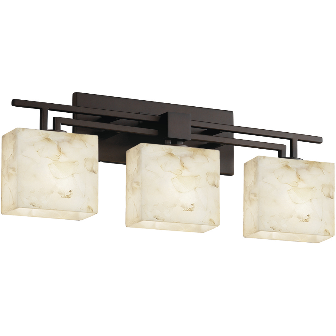 Alabaster Rocks 3 Light 26 inch Brushed Nickel Bath Bar Wall Light in Cylinder with Flat Rim, Incandescent