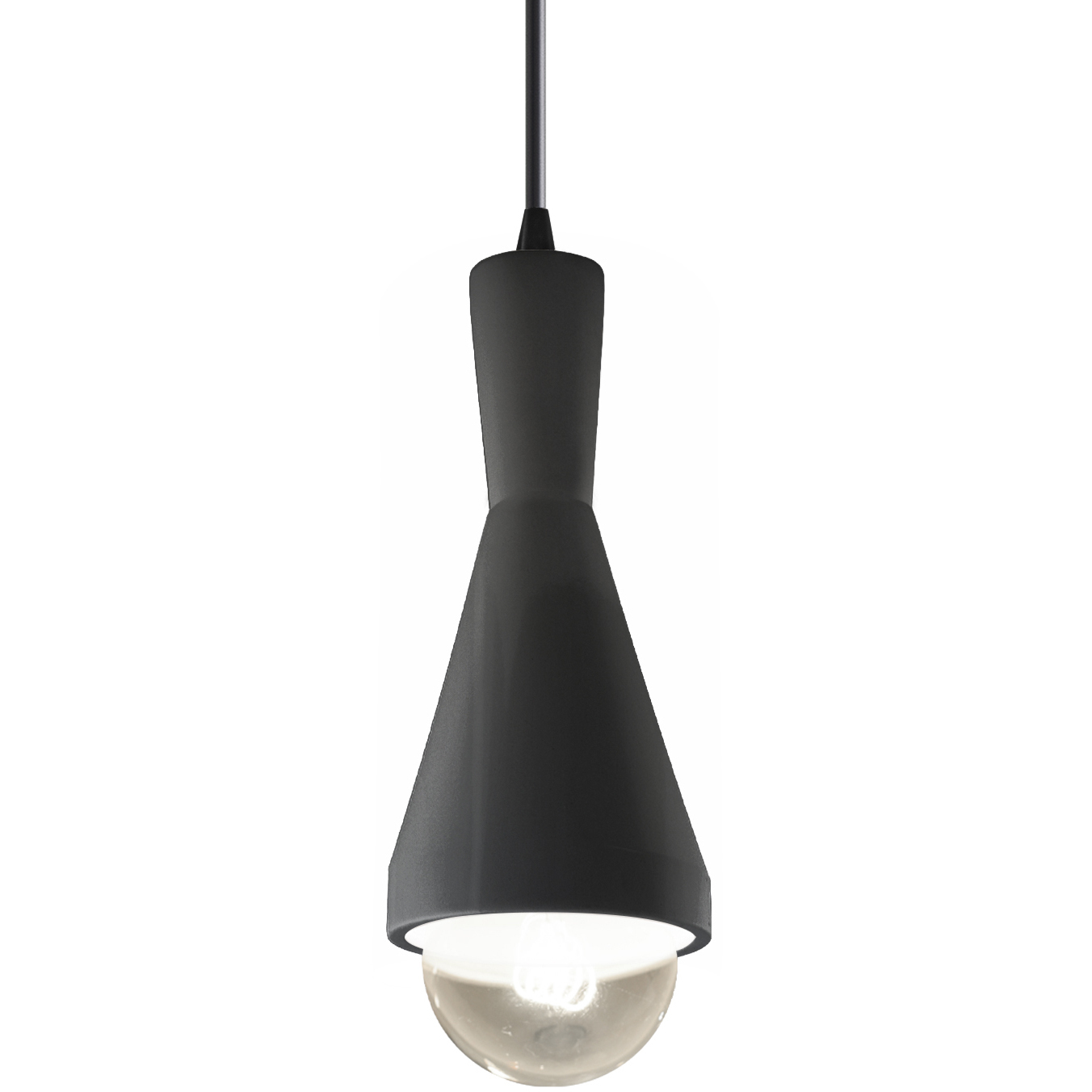 Radiance Collection - Erlen 1 Light 4.75 inch Gloss Gray and Matte Black Pendant Ceiling Light in Replaceable Bulb, Form+Finish+Function