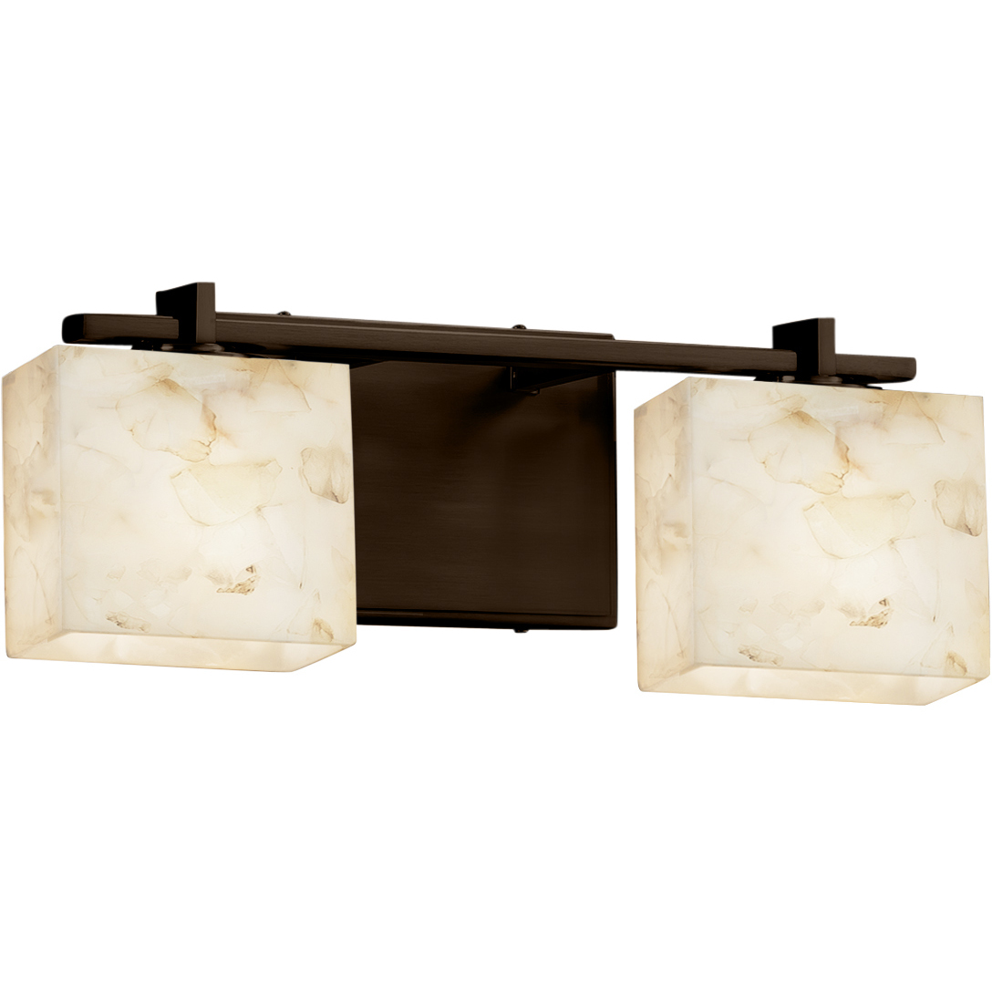 Alabaster Rocks 2 Light 14 inch Polished Chrome Vanity Light Wall Light in LED, Square with Flat Rim