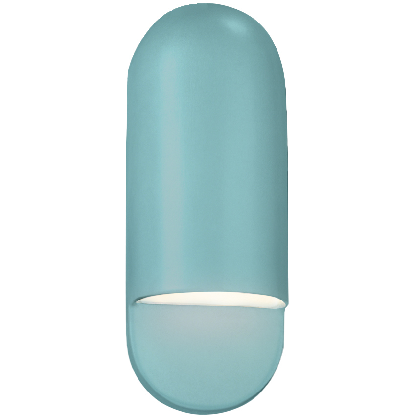 Ambiance Collection - Capsule Wall Sconce Wall Light in Replaceable Bulb, Reflecting Pool, 4D x 14H, Form+Finish+Function
