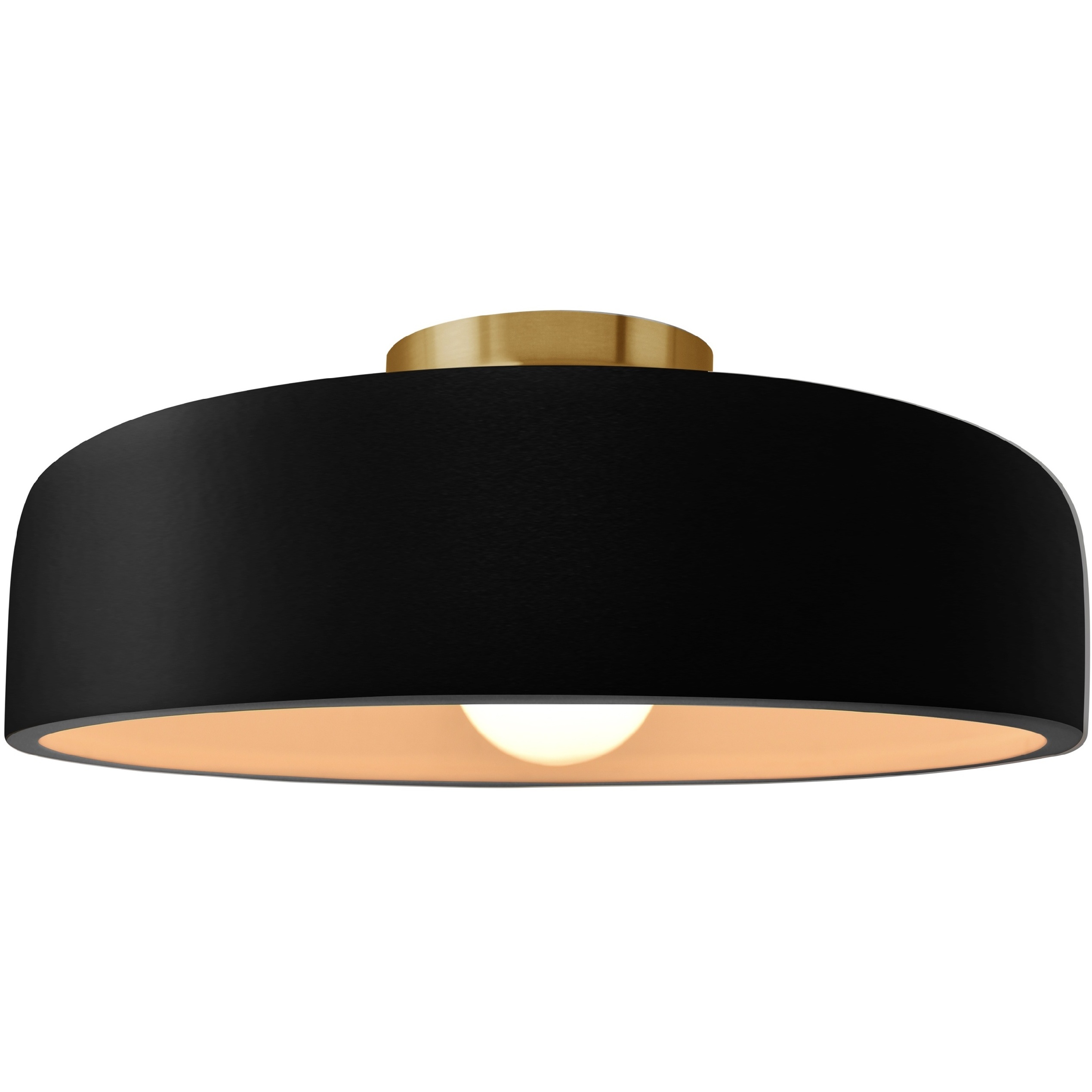 Radiance Collection - Spire LED 13 inch Carbon Matte Black and Brushed Brass Semi-Flush Ceiling Light in Dedicated LED, 13W x 6H, Form+Finish+Function