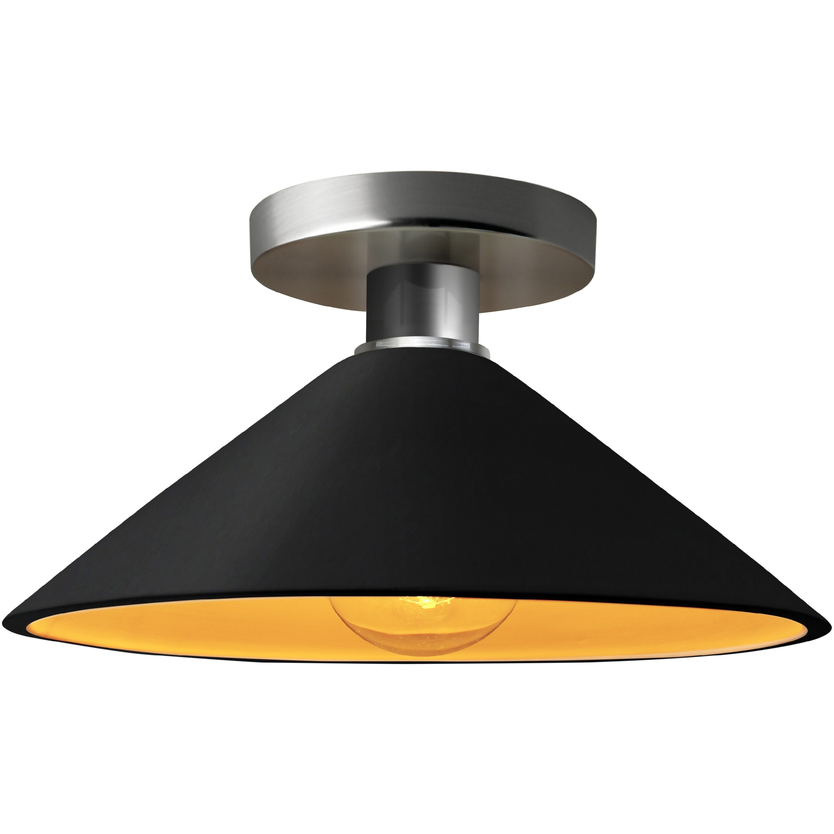 Radiance 1 Light 11.75 inch Carbon Matte Black and Champagne Gold and Brushed Nickel Semi Flush Ceiling Light