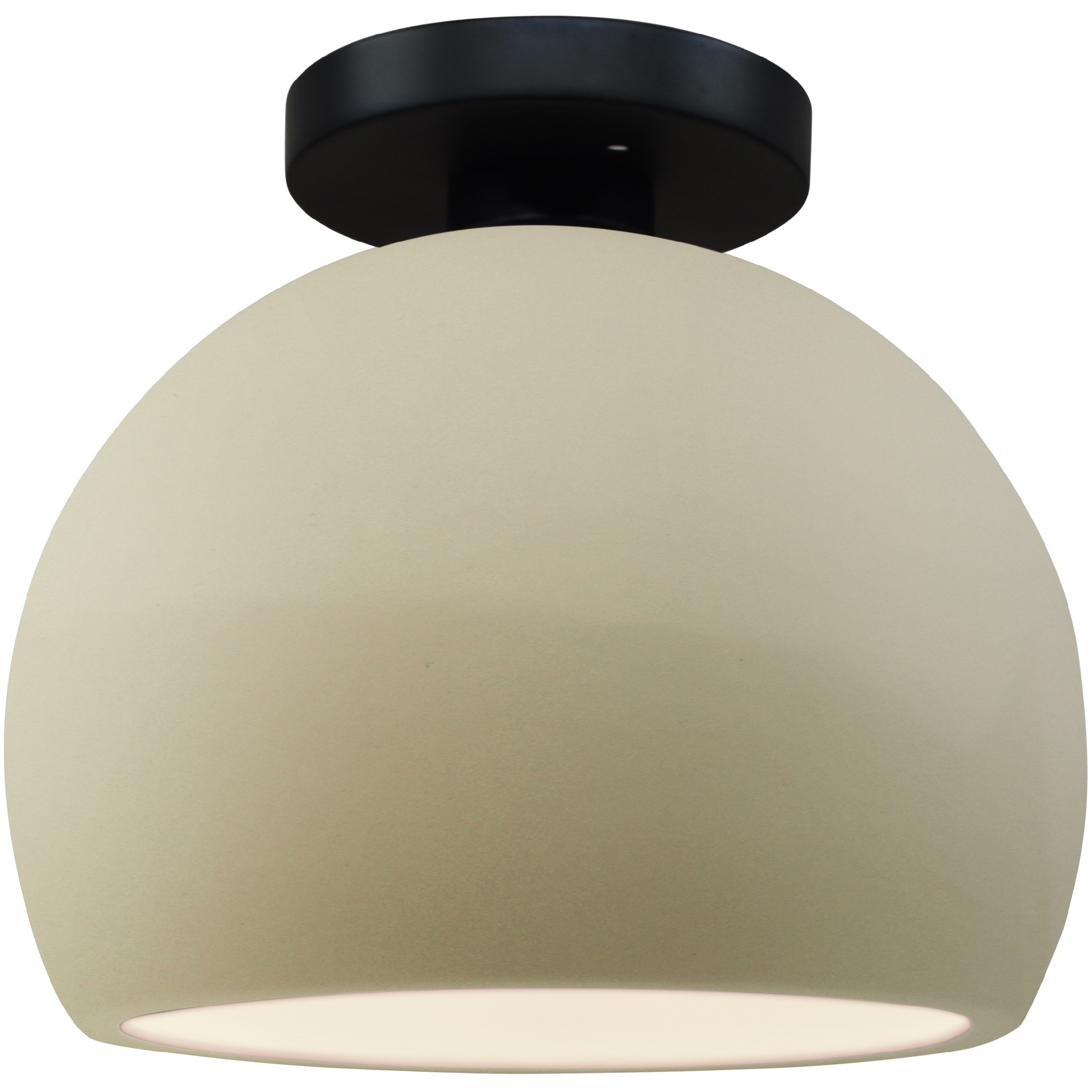 Radiance LED 7 inch Vanilla Gloss and Matte Black Semi Flush Ceiling Light