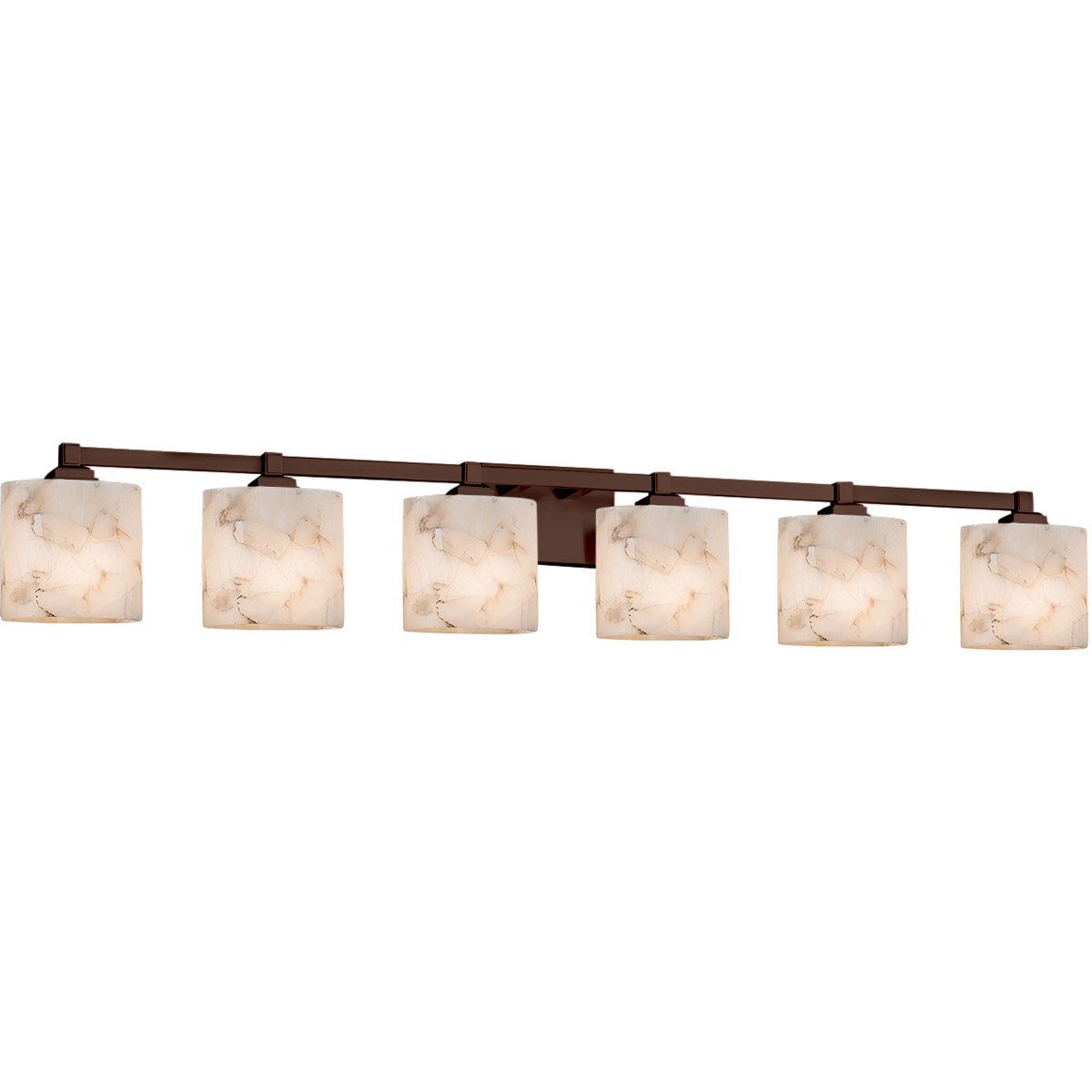 Alabaster Rocks 6 Light 50.75 inch Dark Bronze Vanity Light Wall Light in LED, Round Flared